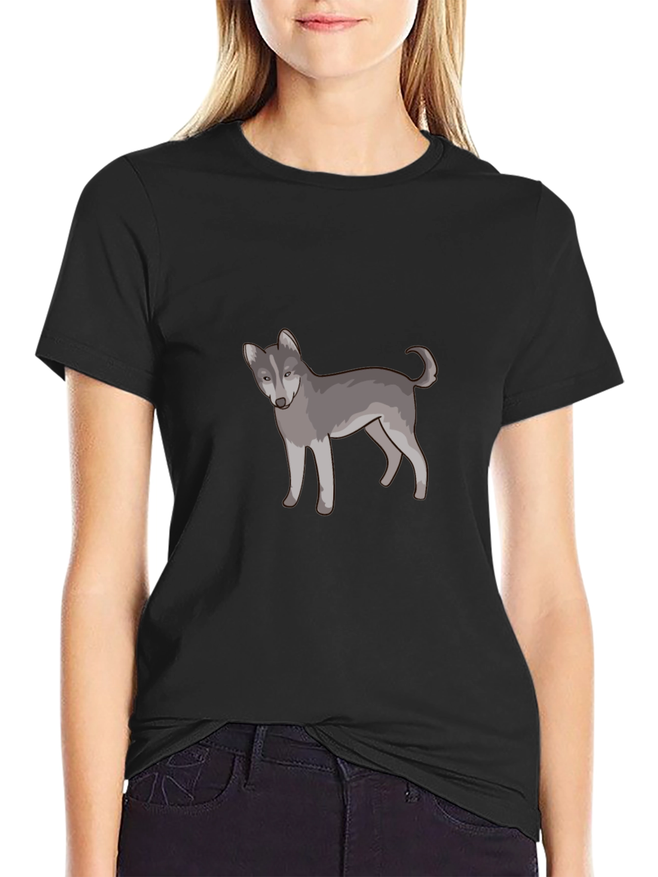 Wolf Graphic Print T-Shirt - Casual Cotton Tee
