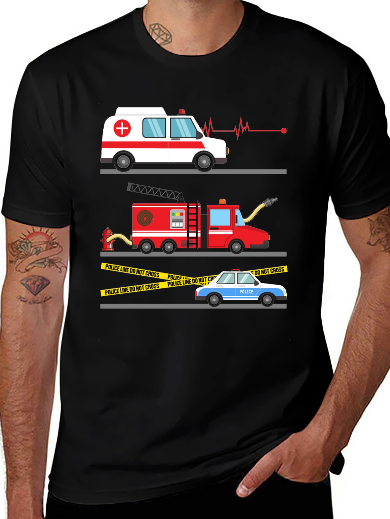 Emergency Vehicle Graphic Tee - First Responder Shirt