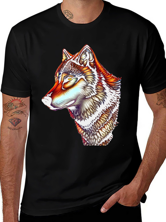 Vivid Wolf Graphic T-Shirt - Mens Black Tee