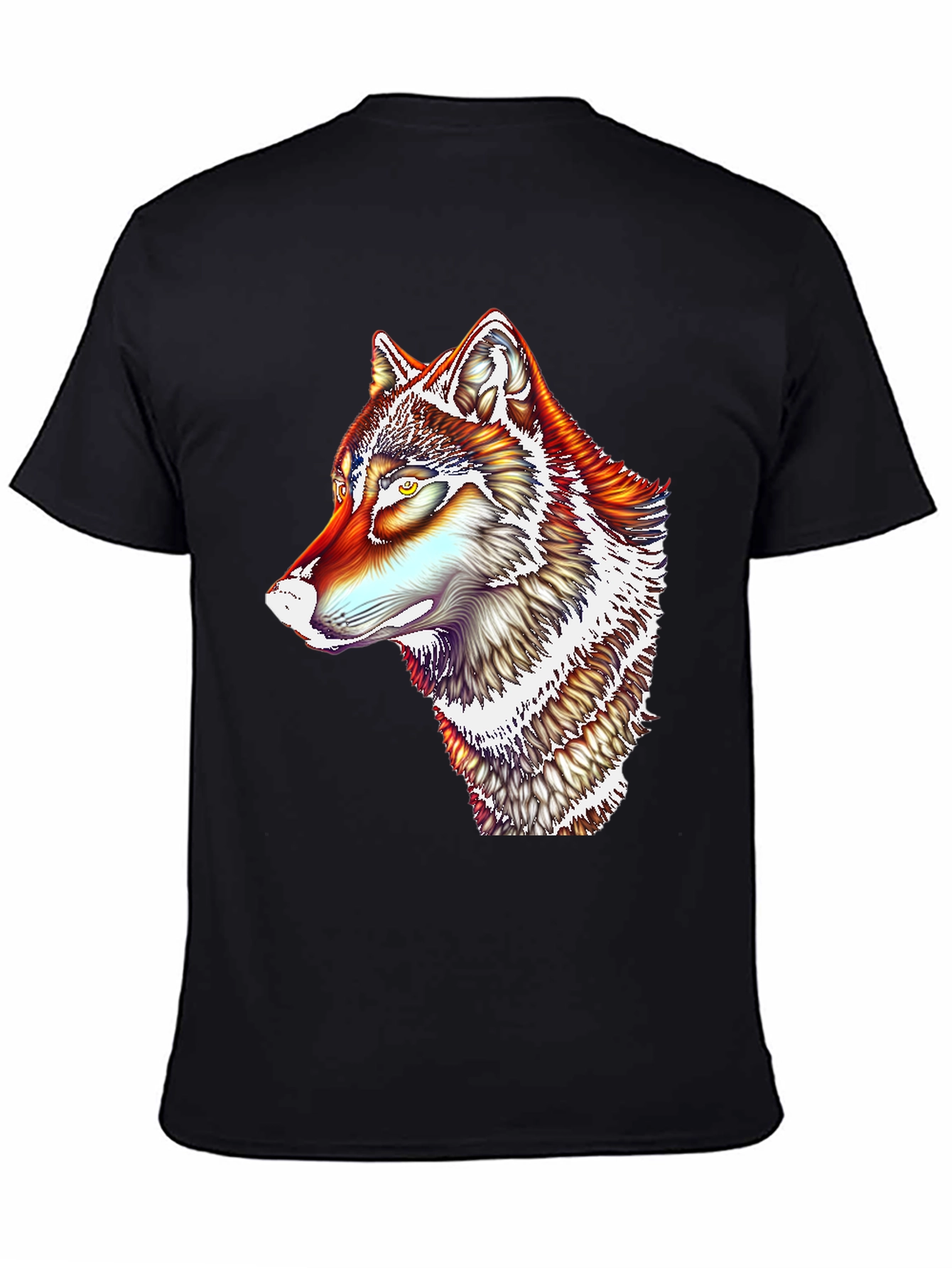 Vivid Wolf Graphic T-Shirt - Mens Black Tee