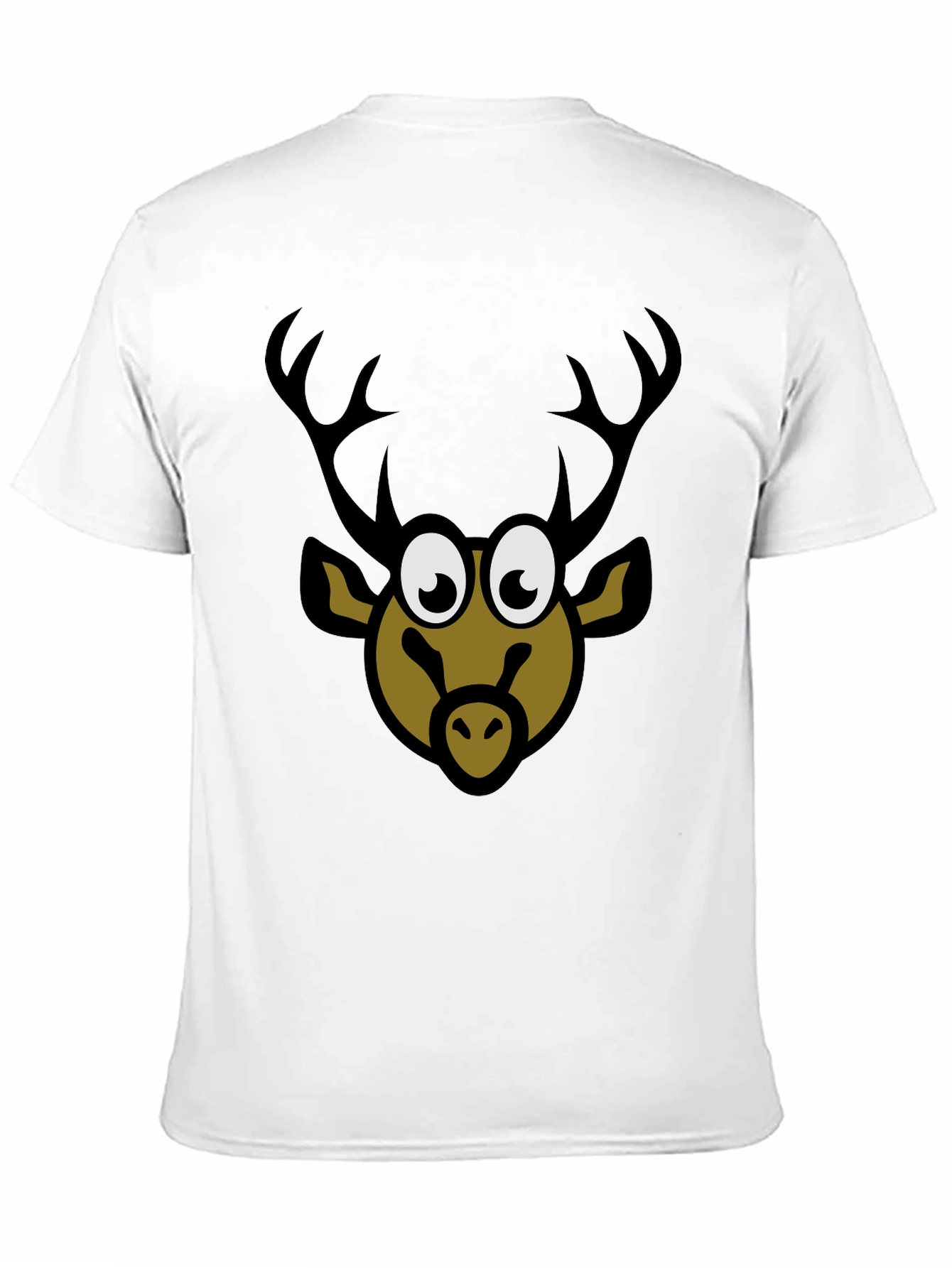 Cartoon Deer Graphic Tee - Black T-Shirt