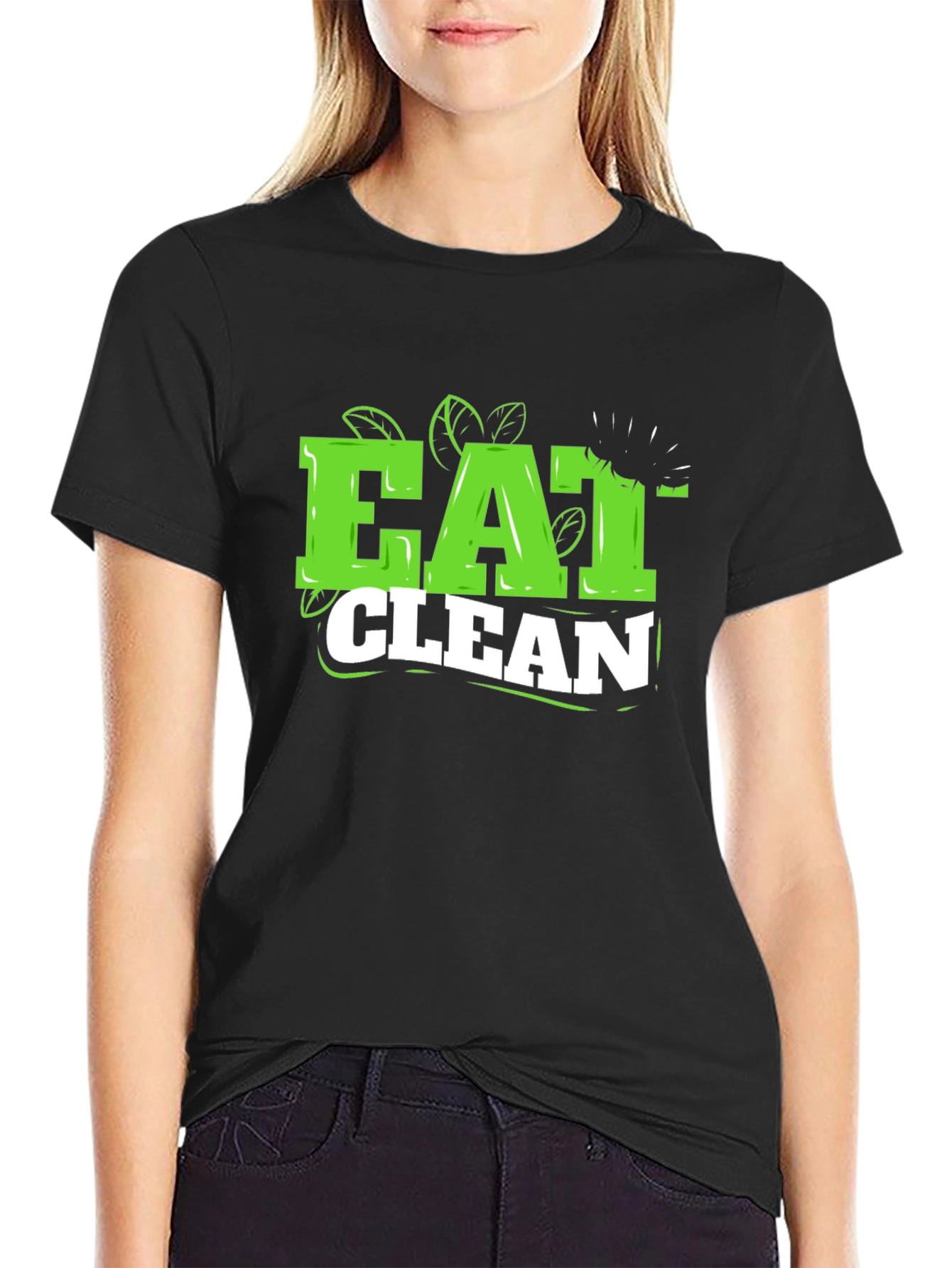 Eat Clean Black T-Shirt - Healthy Lifestyle Tee