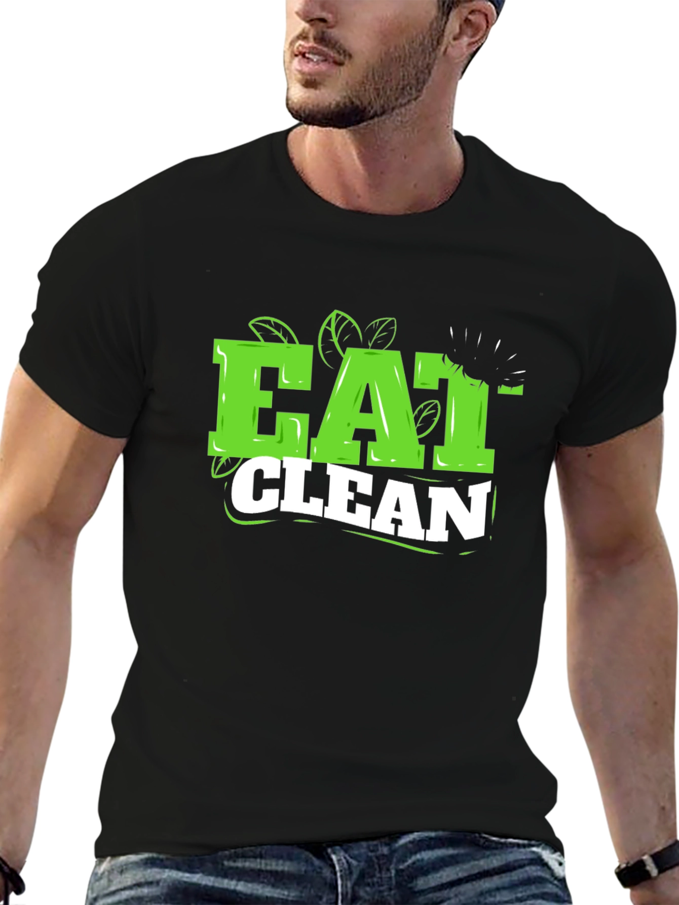 Eat Clean Black T-Shirt - Healthy Lifestyle Tee