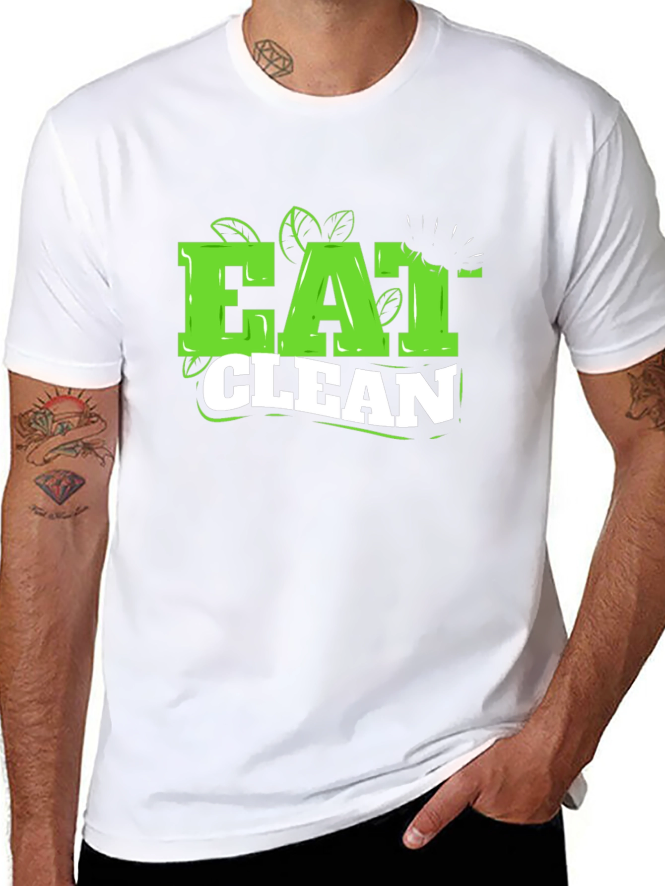 Eat Clean Black T-Shirt - Healthy Lifestyle Tee