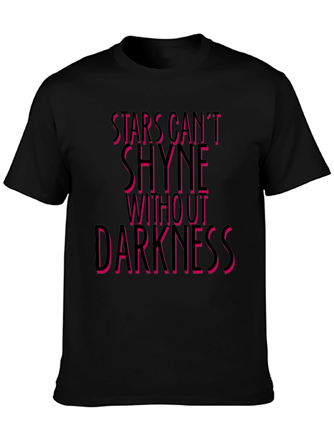 Stars Cant Shine Graphic Tee - Black Crew Neck