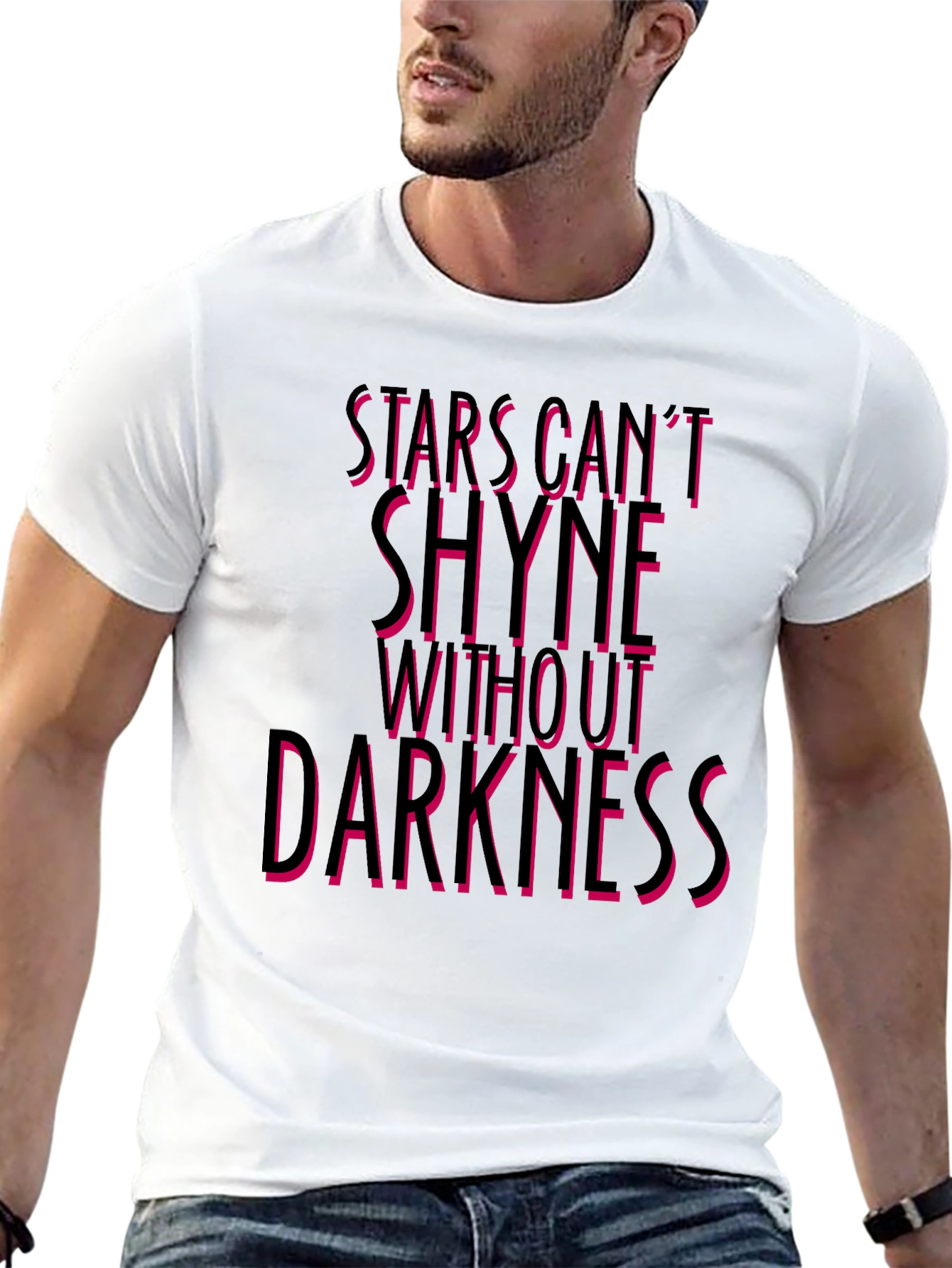 Stars Cant Shine Graphic Tee - Black Crew Neck