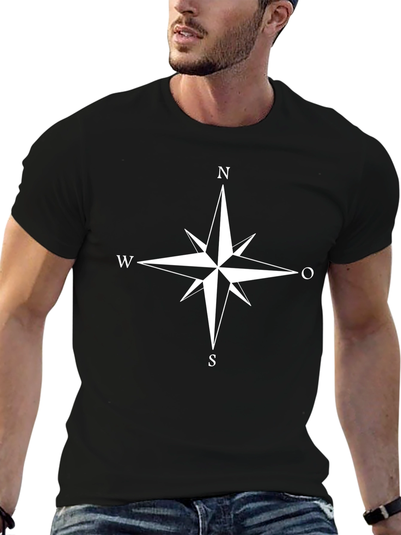 Compass Rose Graphic T-Shirt - Classic Style