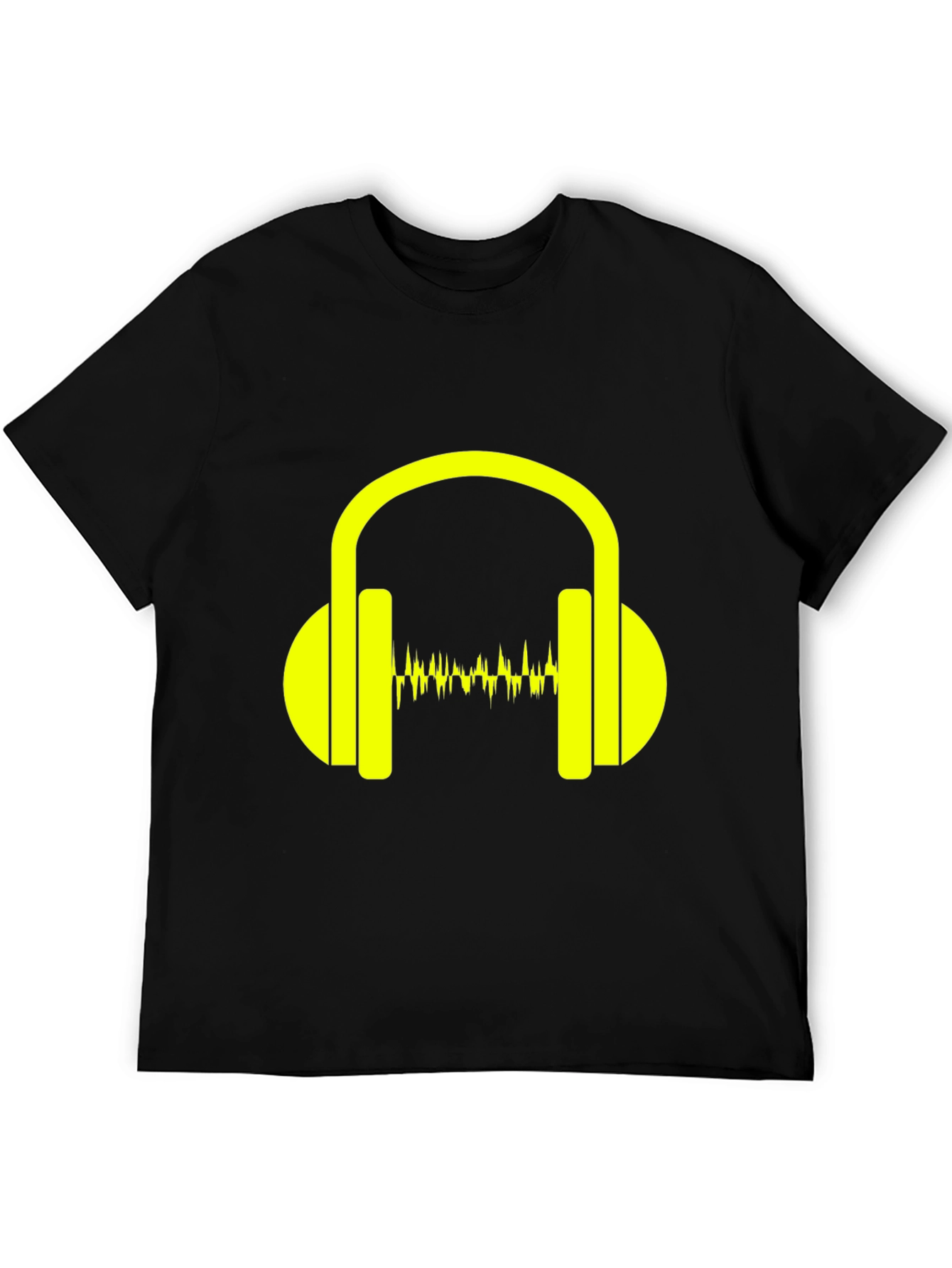 Headphones Graphic Black T-Shirt
