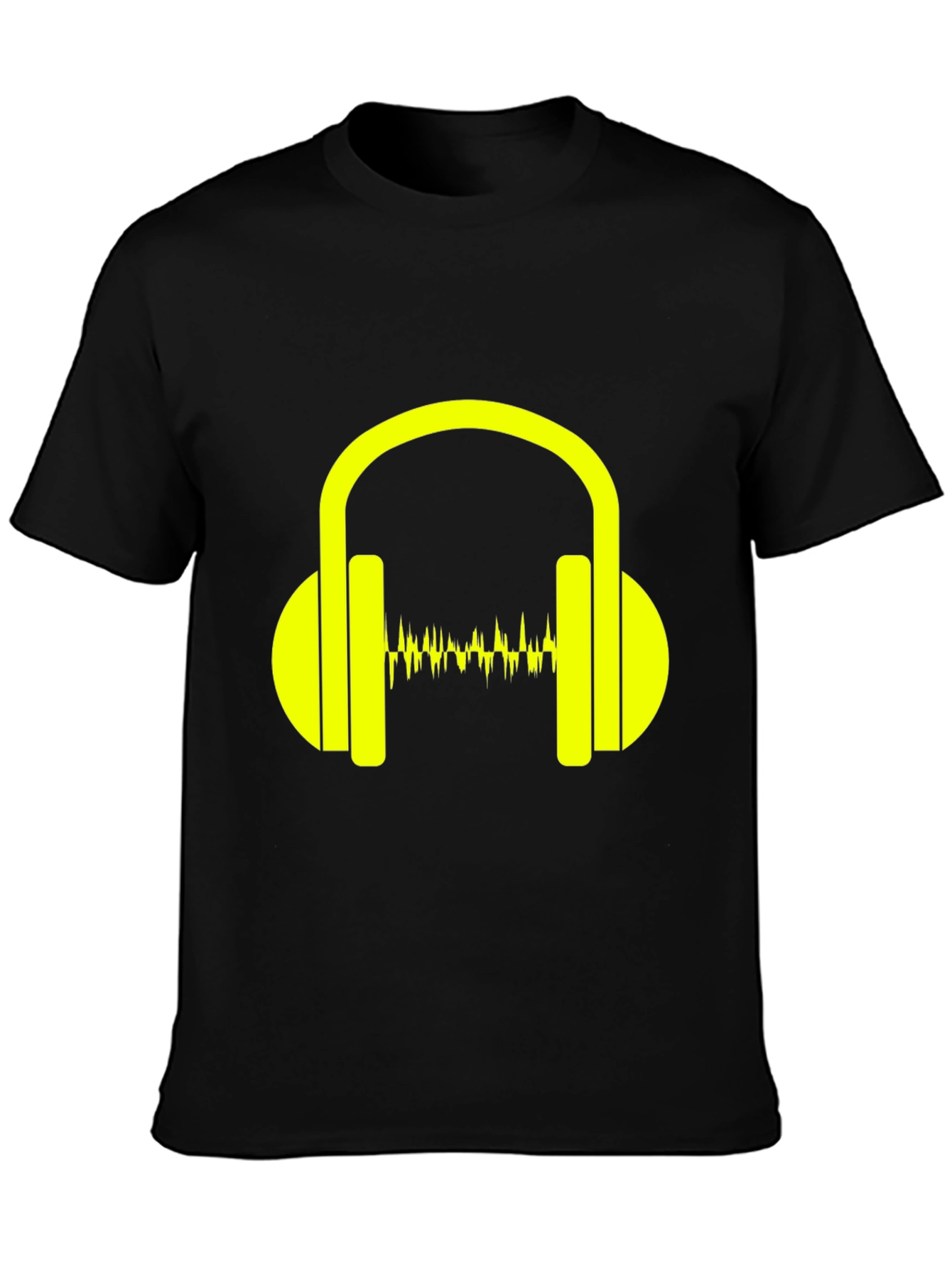 Headphones Graphic Black T-Shirt