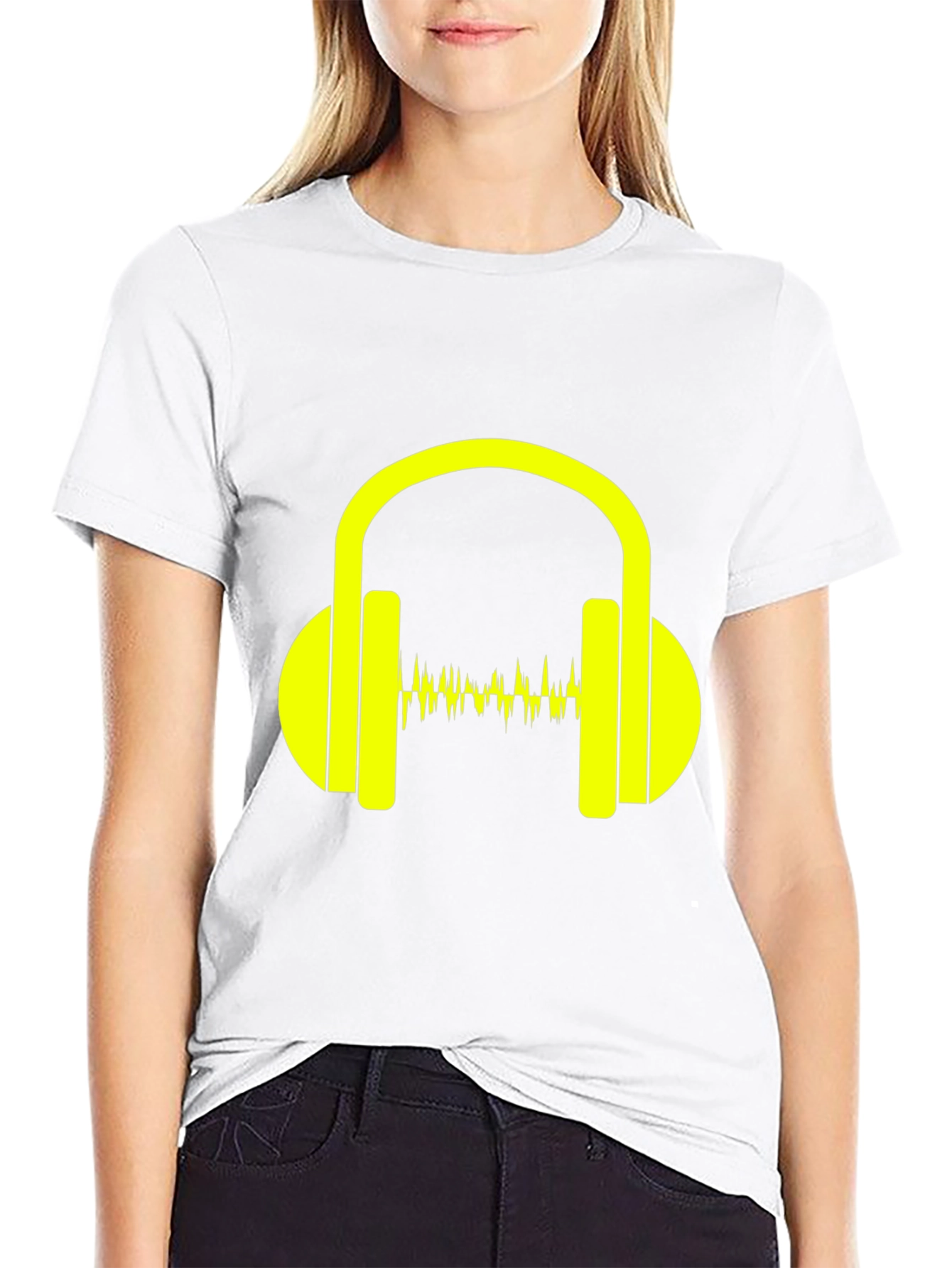 Headphones Graphic Black T-Shirt