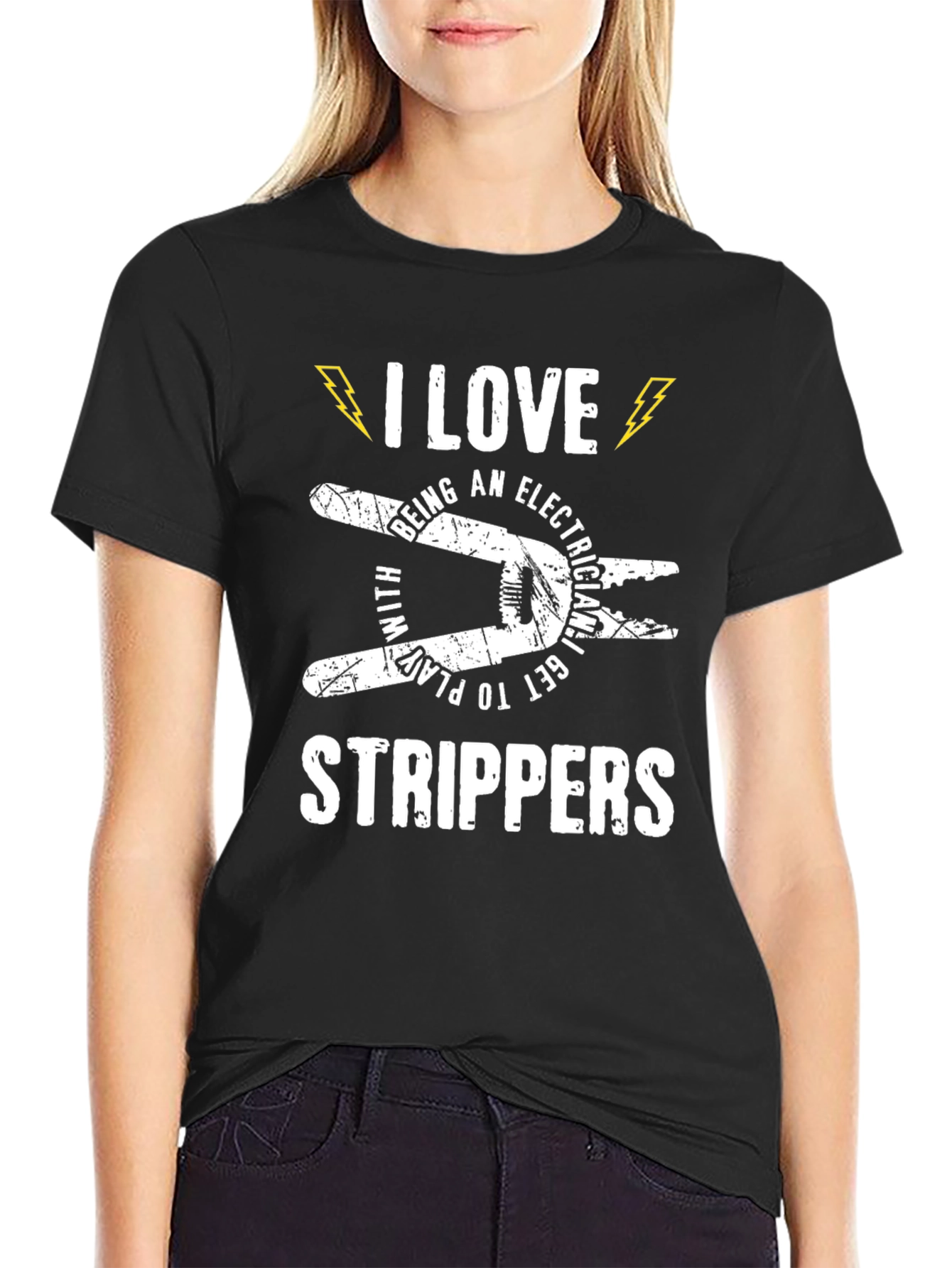 Electrician T-Shirt: I Love Strippers