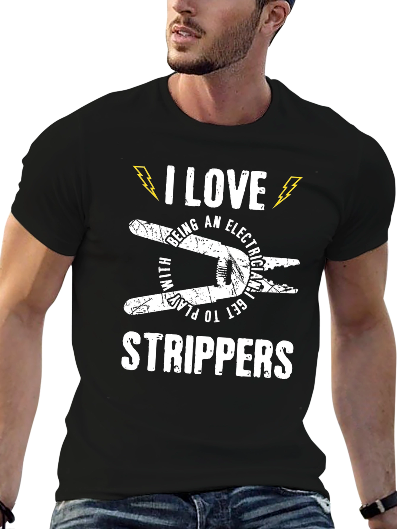 Electrician T-Shirt: I Love Strippers