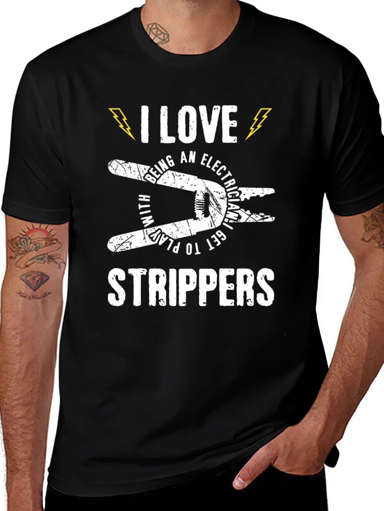 Electrician T-Shirt: I Love Strippers