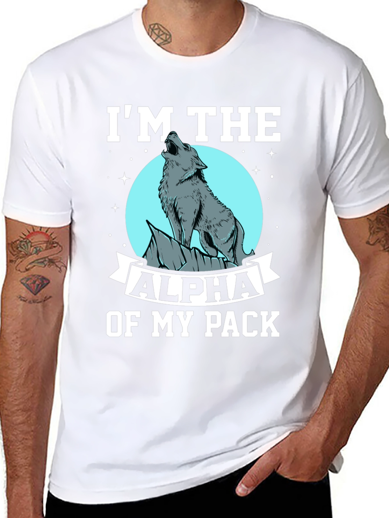Alpha Wolf Pack Black Graphic T-Shirt