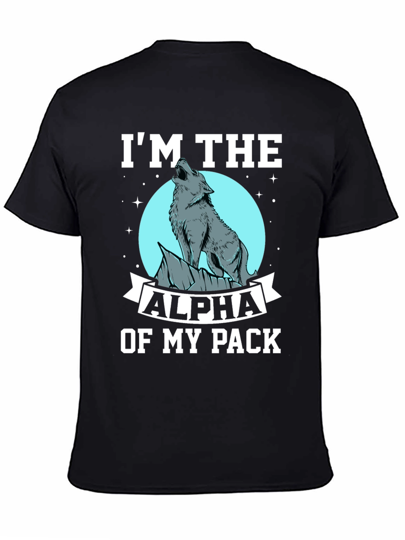 Alpha Wolf Pack Black Graphic T-Shirt