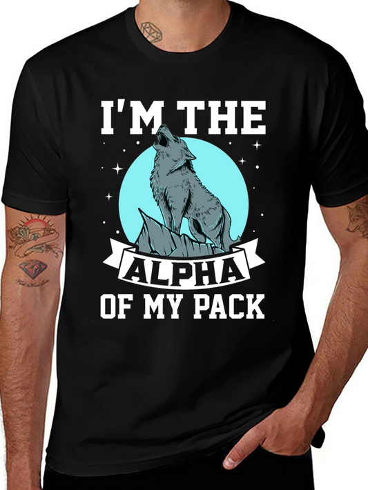Alpha Wolf Pack Black Graphic T-Shirt