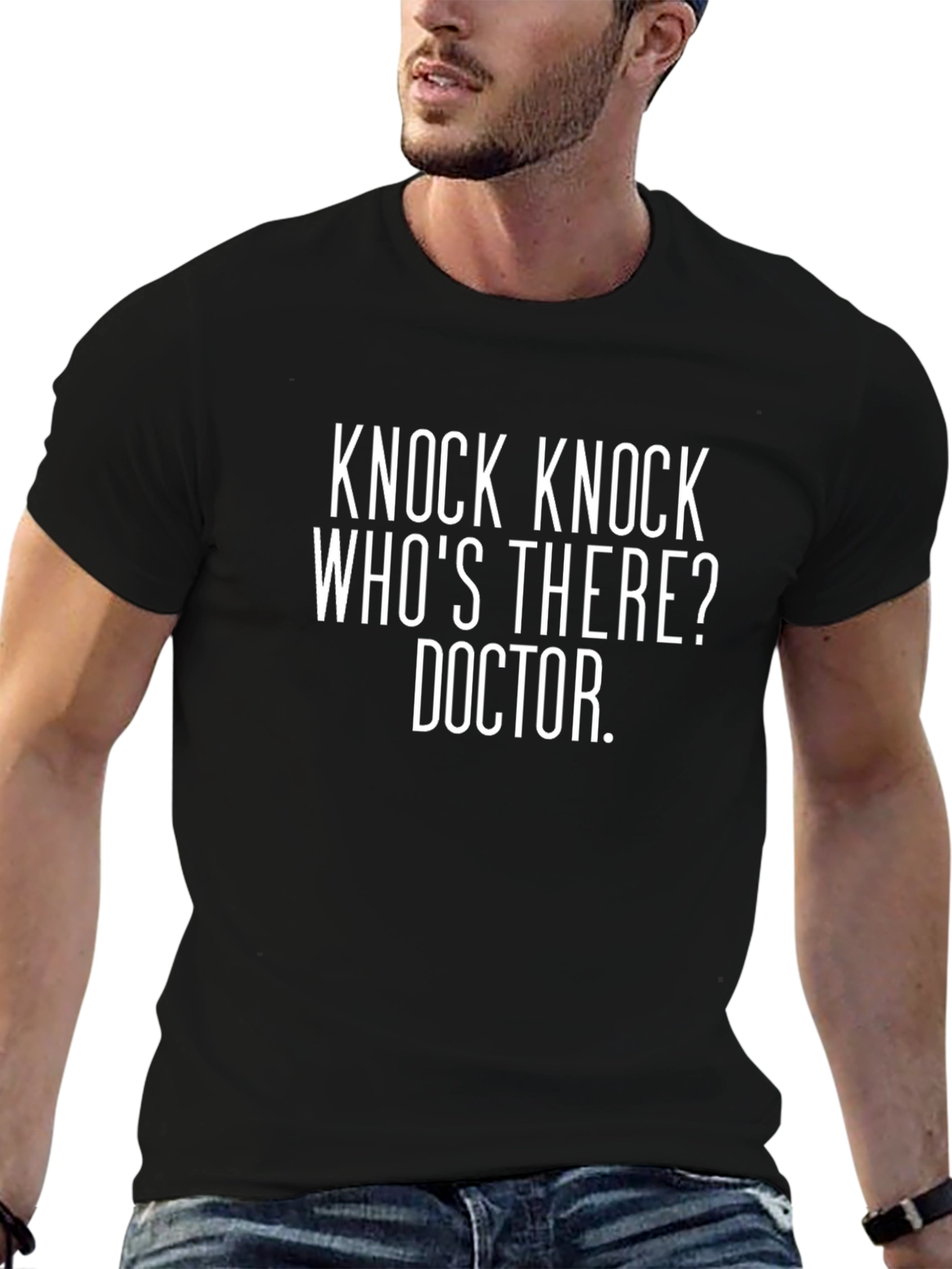 Knock Knock Doctor Joke Black T-Shirt