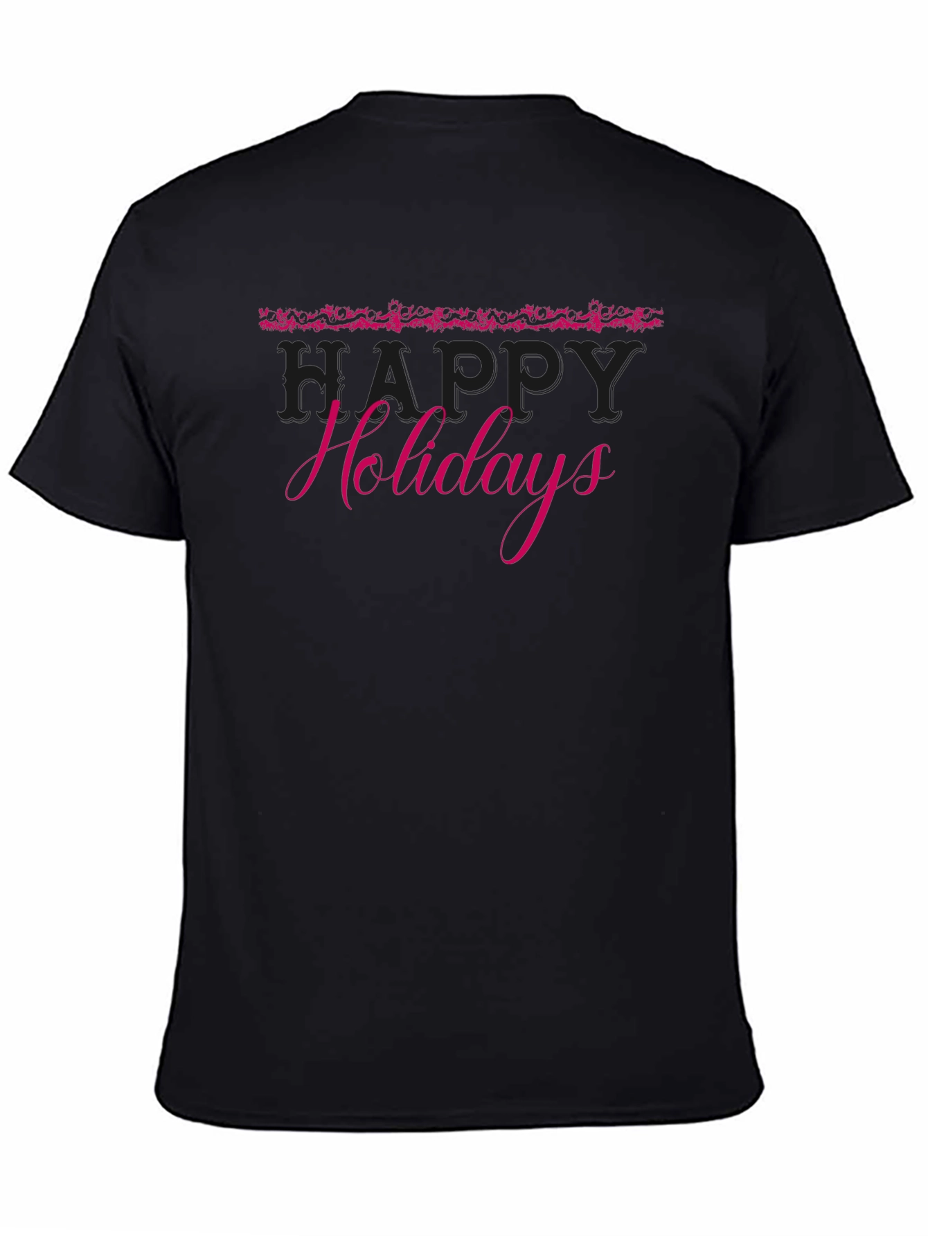 Festive Happy Holidays Black T-Shirt