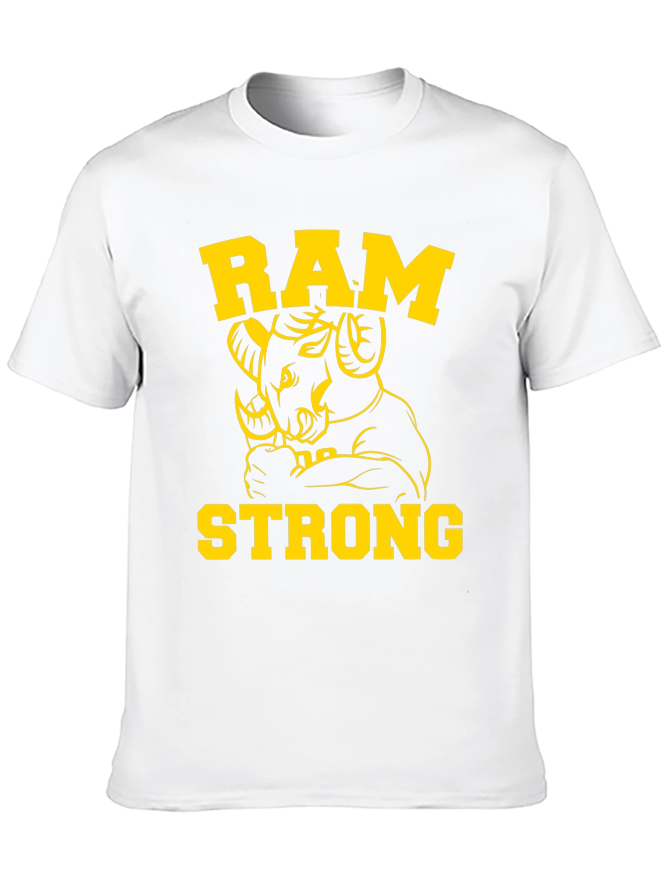 Ram Strong Graphic Tee - Black Cotton T-Shirt