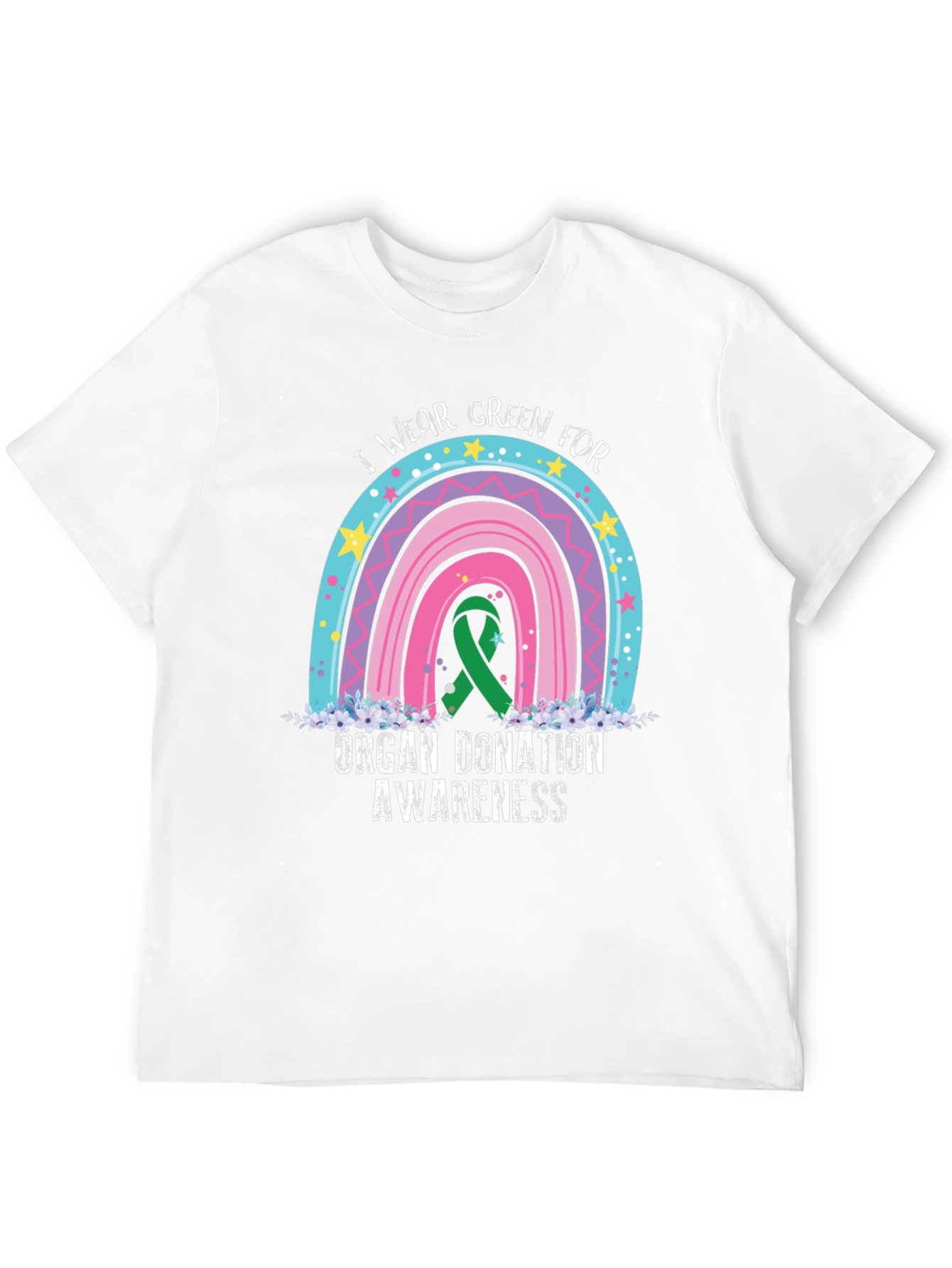 Organ Donation Awareness T-Shirt - Rainbow Design