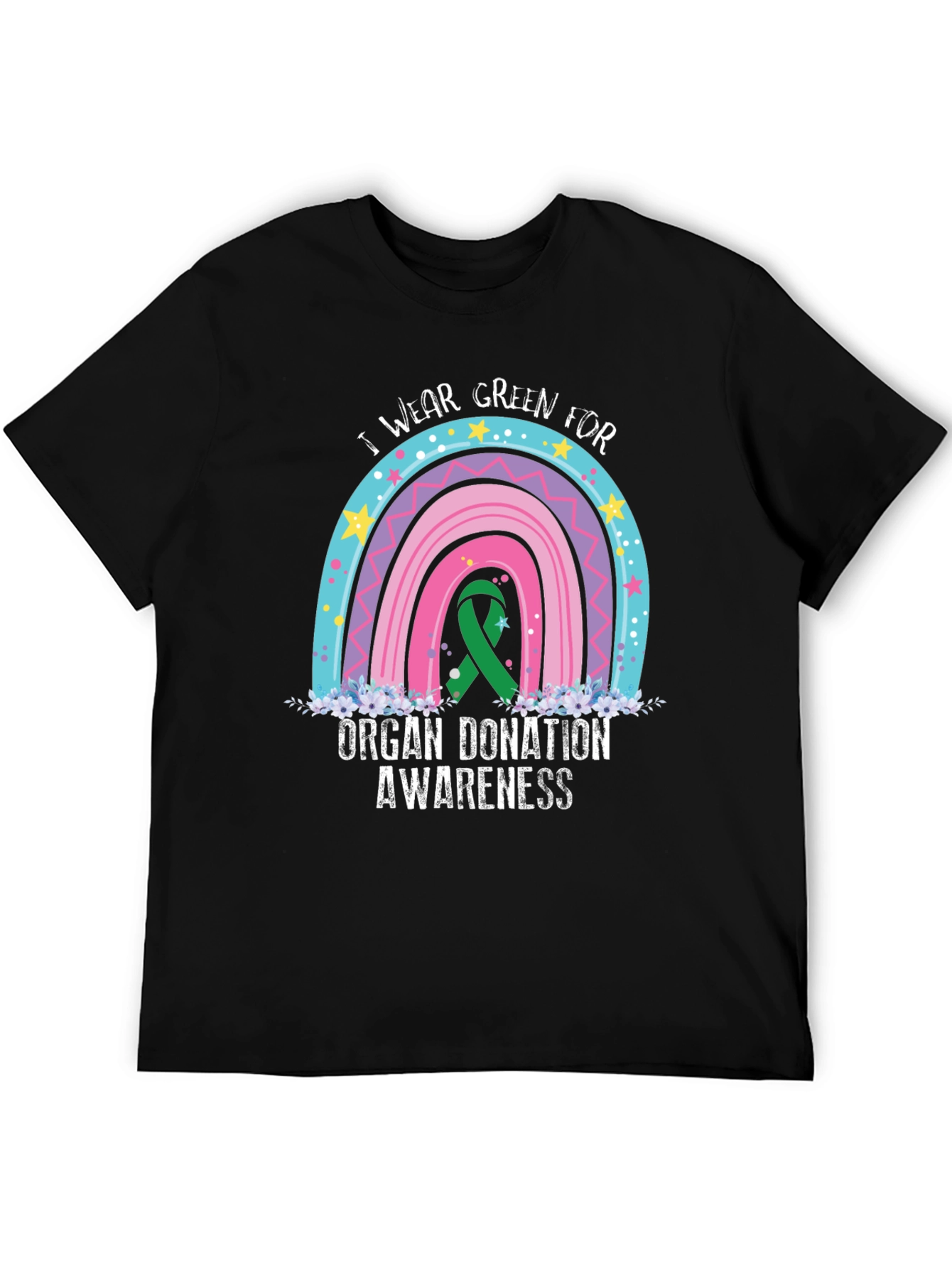 Organ Donation Awareness T-Shirt - Rainbow Design