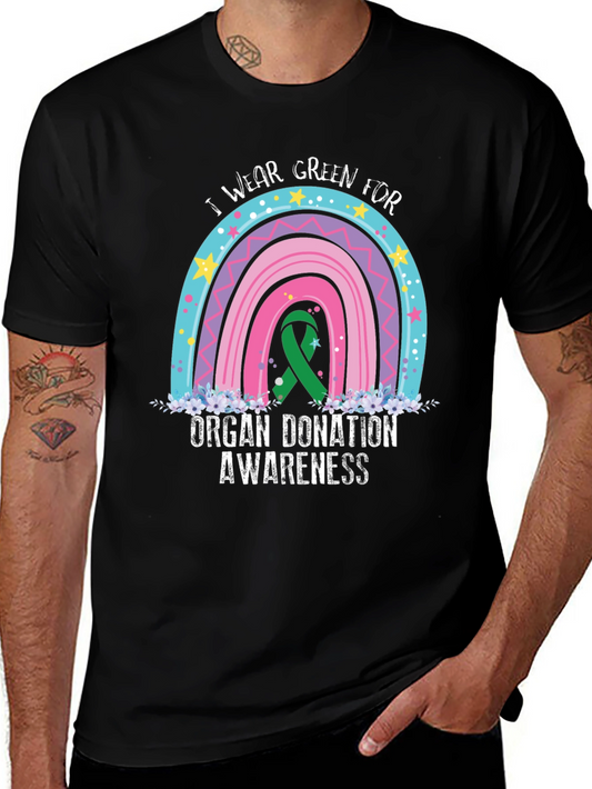 Organ Donation Awareness T-Shirt - Rainbow Design