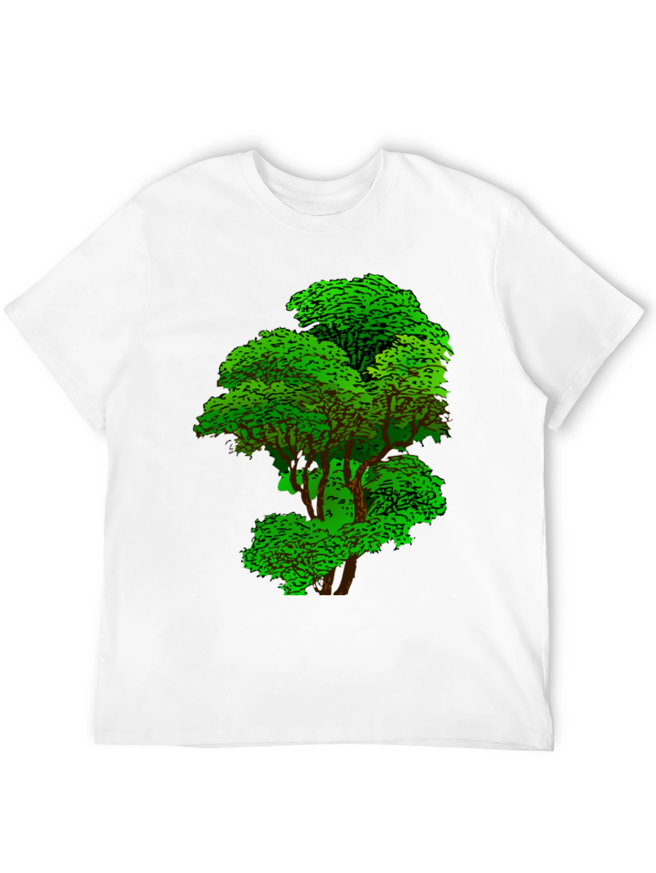 Nature Tree Graphic Tee - Black Cotton T-Shirt