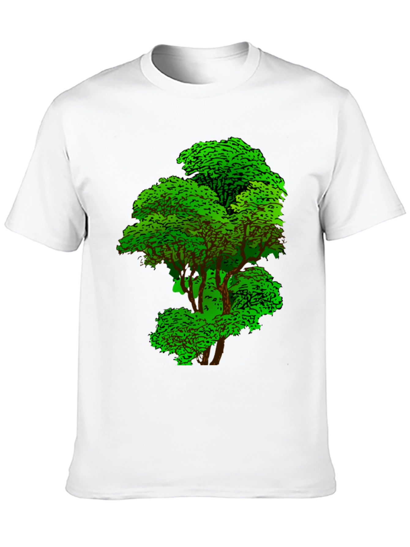 Nature Tree Graphic Tee - Black Cotton T-Shirt
