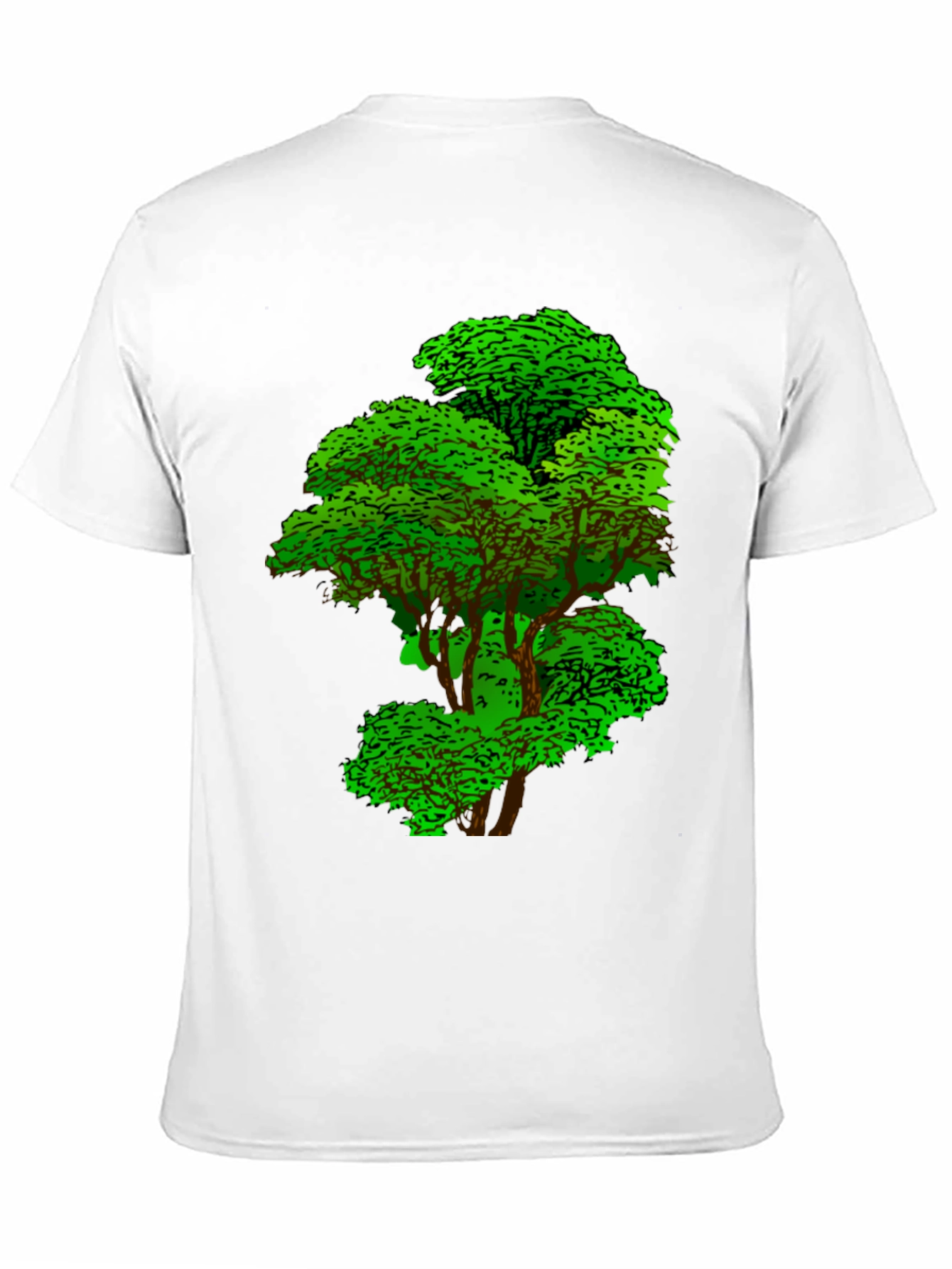 Nature Tree Graphic Tee - Black Cotton T-Shirt