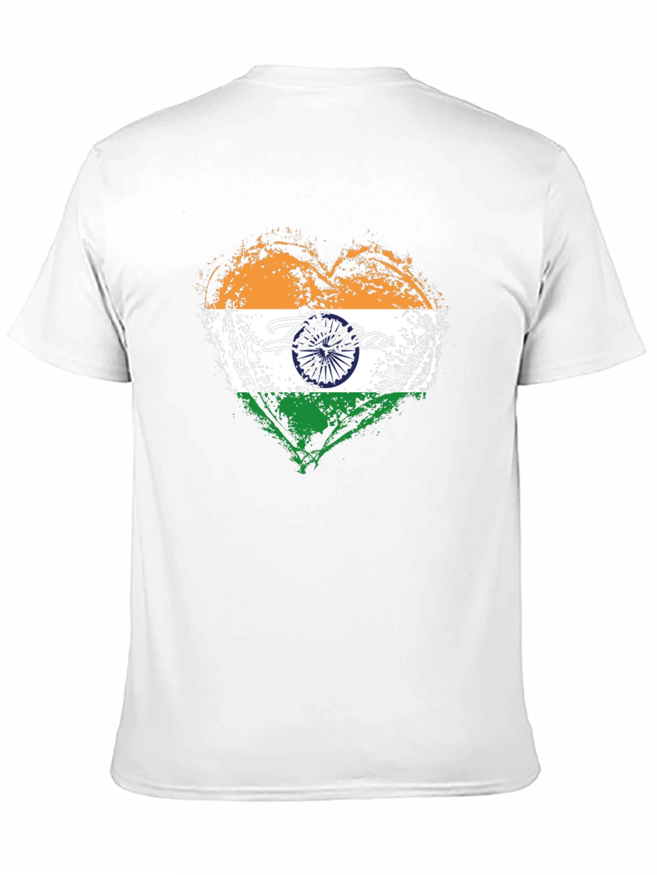 India Flag Heart T-Shirt - Black Cotton Tee
