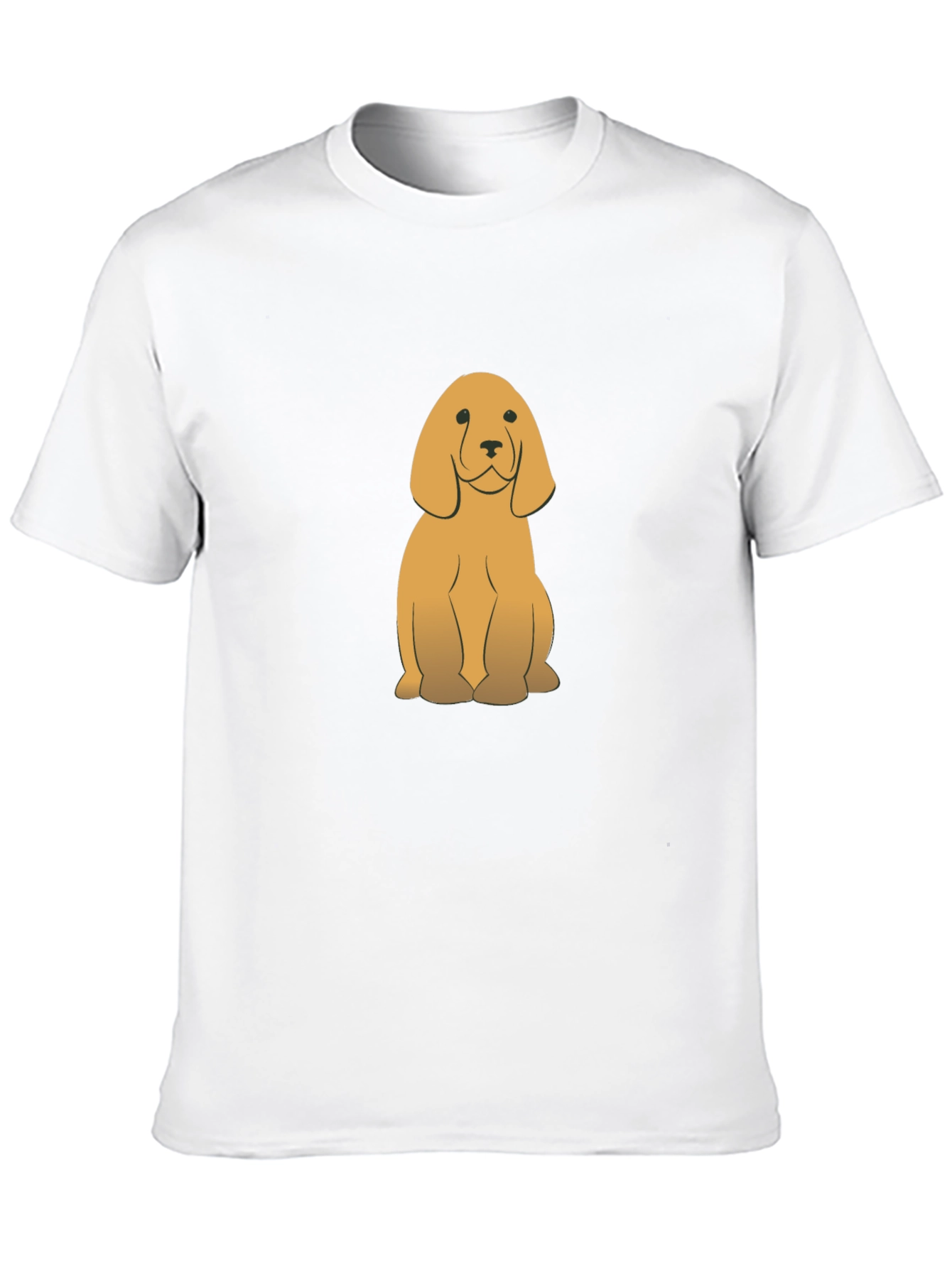 Cute Golden Dog Graphic Black T-Shirt