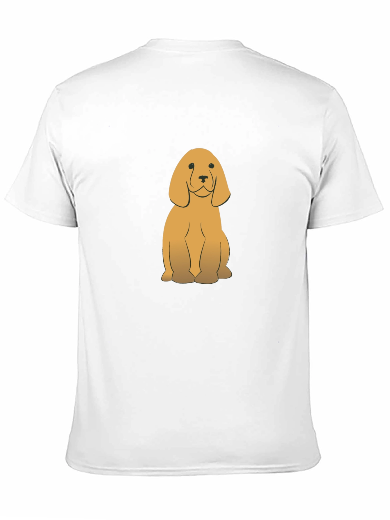 Cute Golden Dog Graphic Black T-Shirt