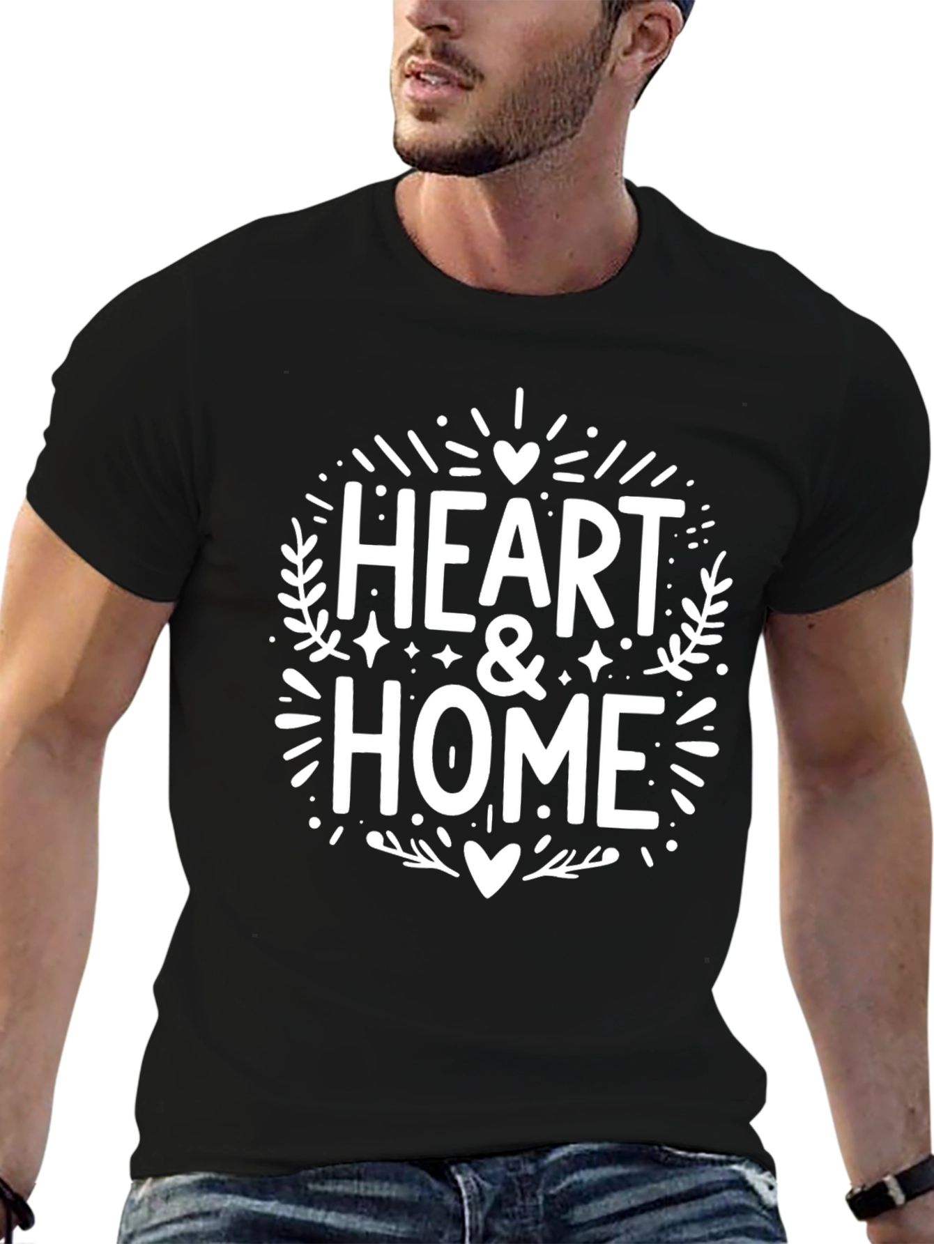 Heart & Home Graphic Black T-Shirt