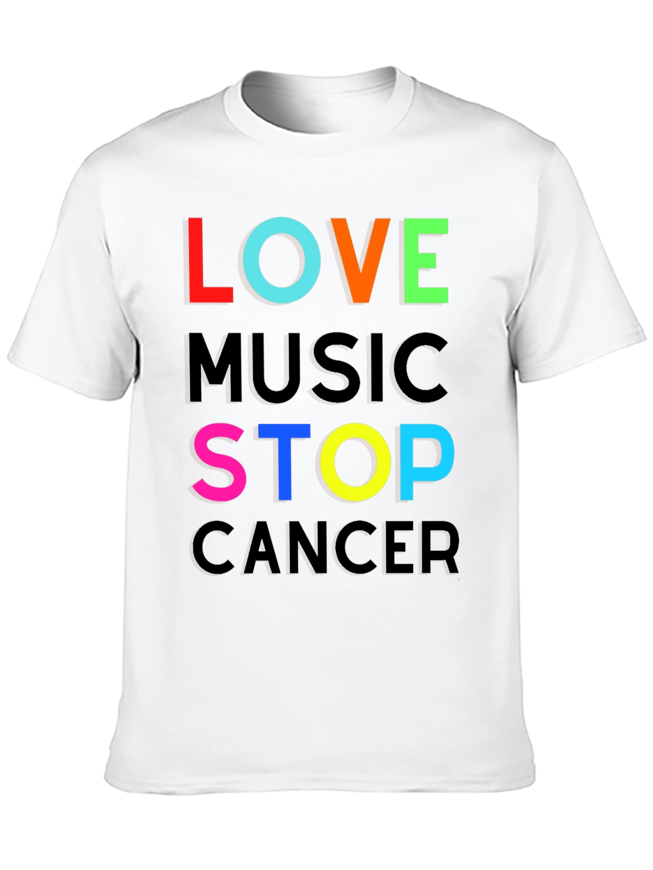 Love Music Stop Cancer Graphic Tee
