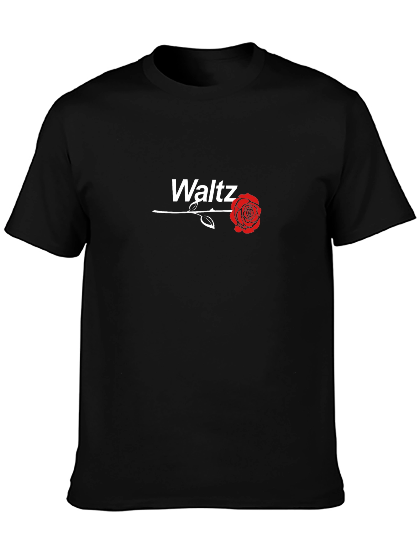 Waltz Rose Graphic Tee - Modern Black T-Shirt