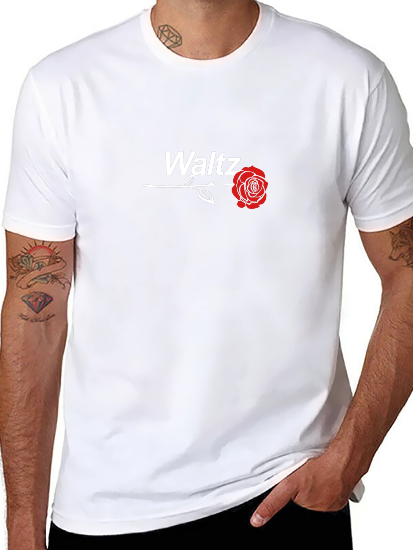 Waltz Rose Graphic Tee - Modern Black T-Shirt