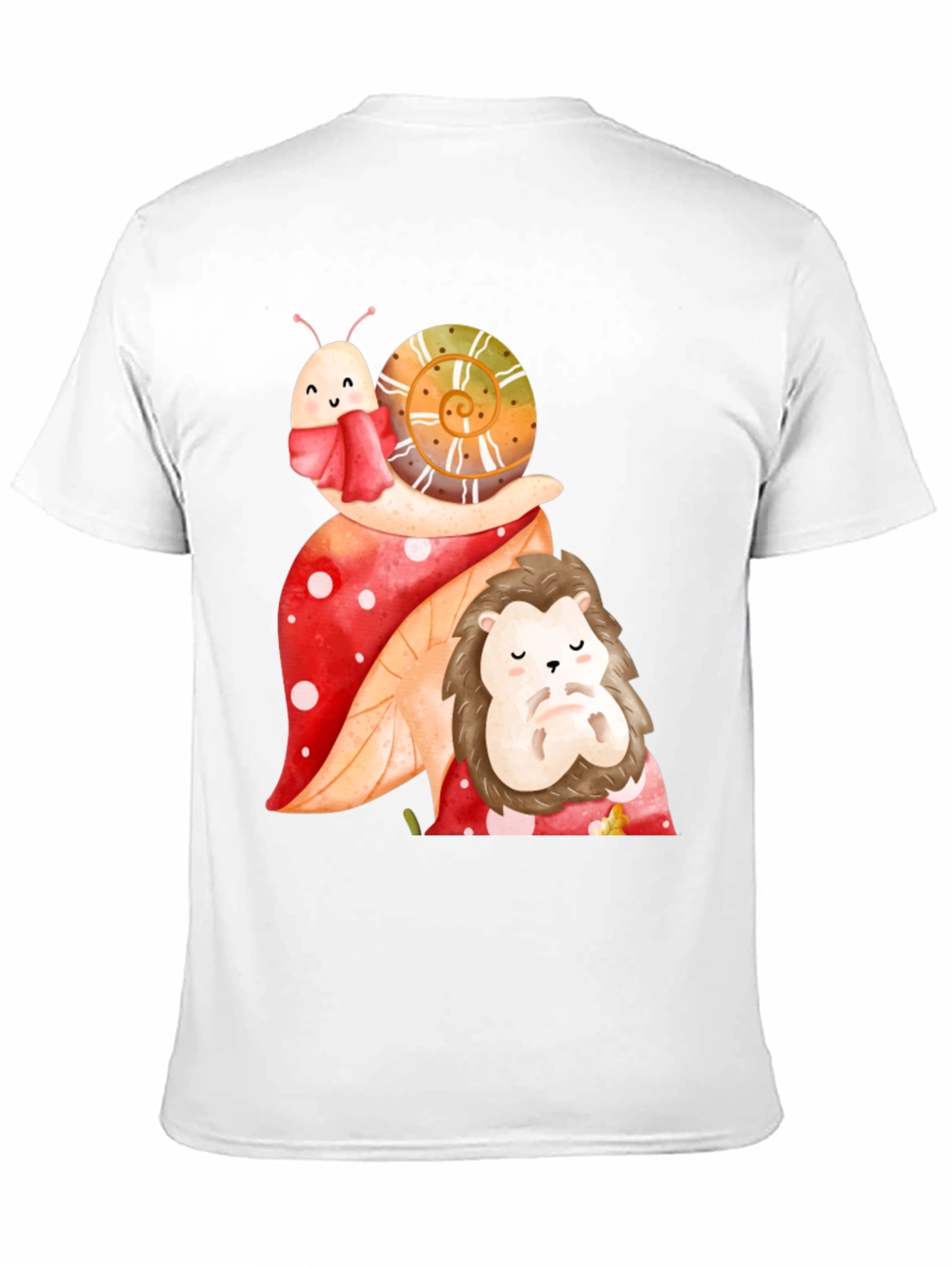 Cute Snail & Hedgehog Graphic Tee - Black