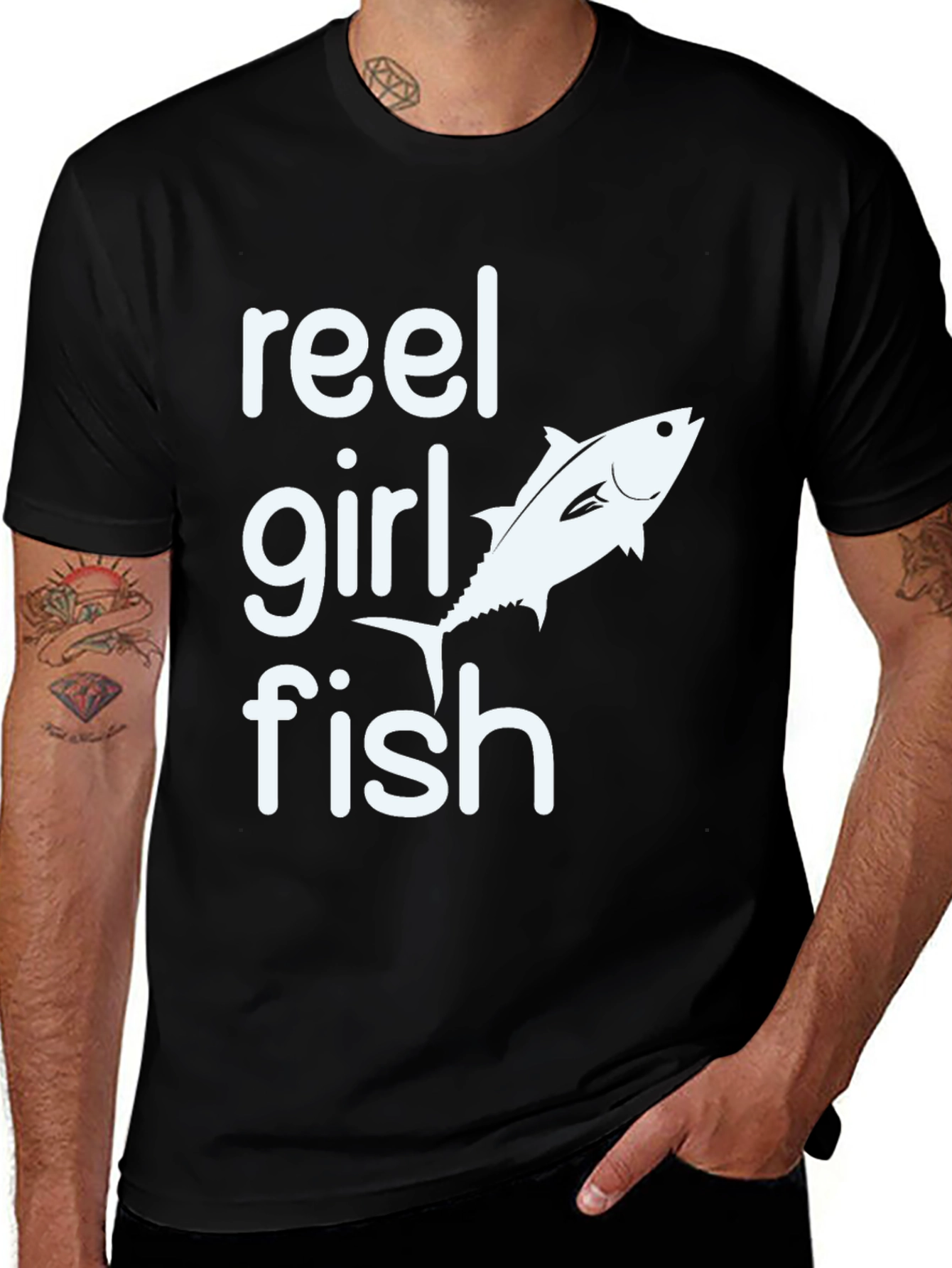 Reel Girl Fish Black T-Shirt