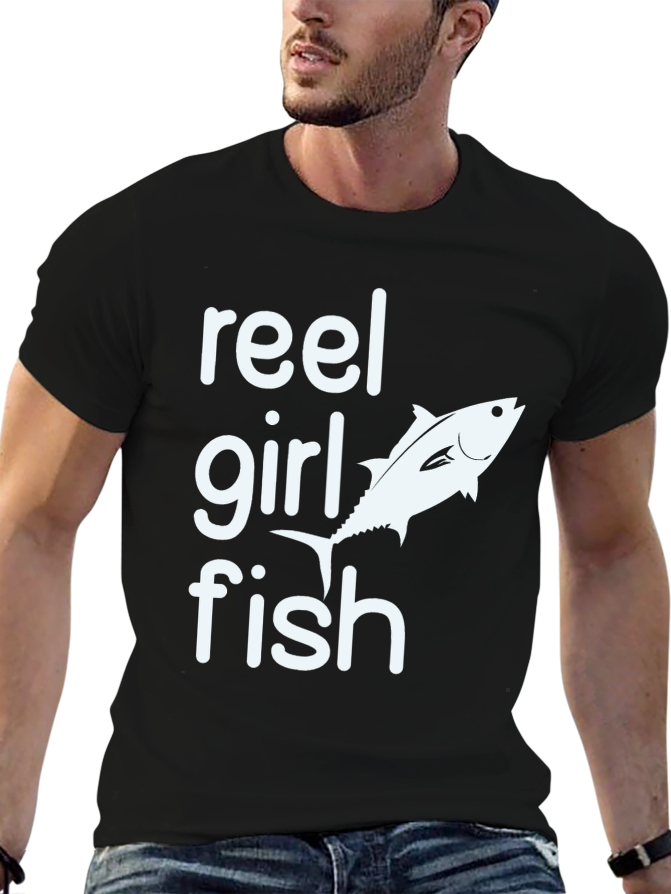 Reel Girl Fish Black T-Shirt