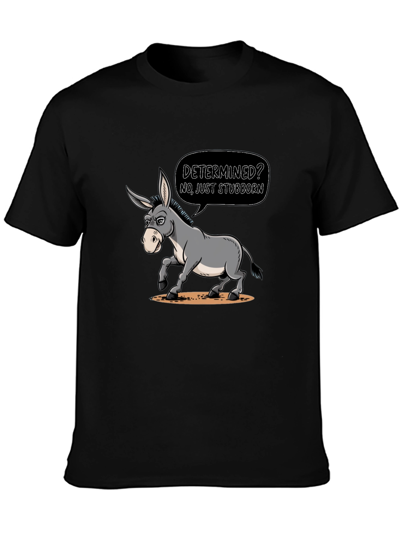Stubborn Donkey Cartoon Graphic Tee