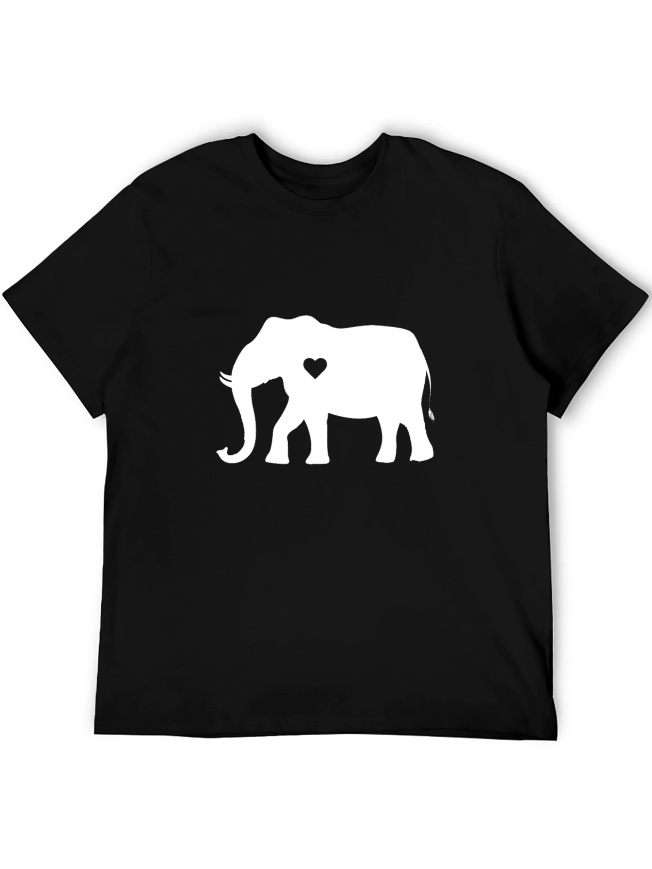 Elephant Heart Graphic Tee - Black Casual Shirt