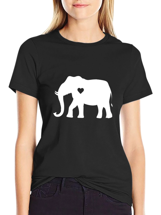 Elephant Heart Graphic Tee - Black Casual Shirt