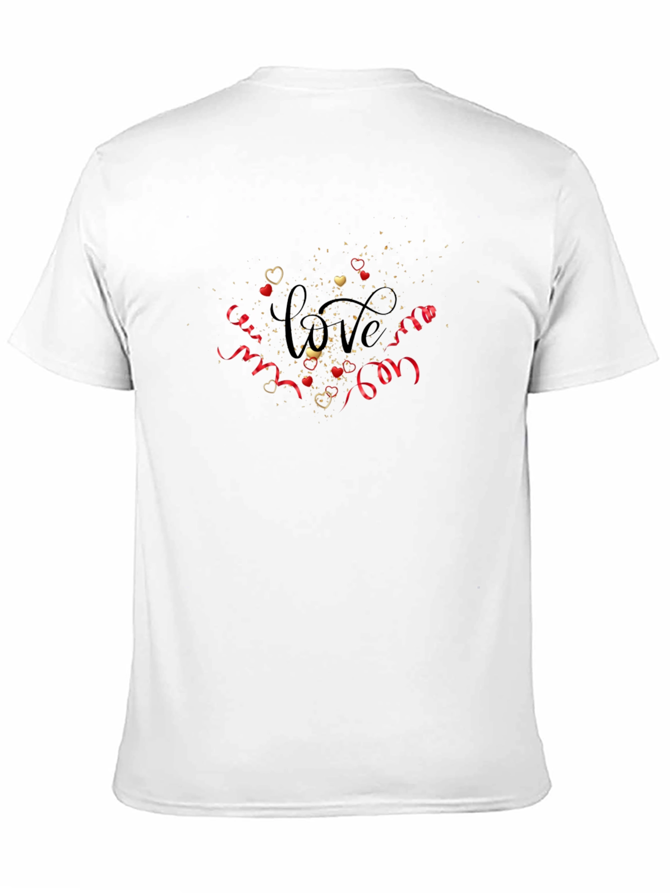 Love Hearts Confetti Graphic Tee - Black