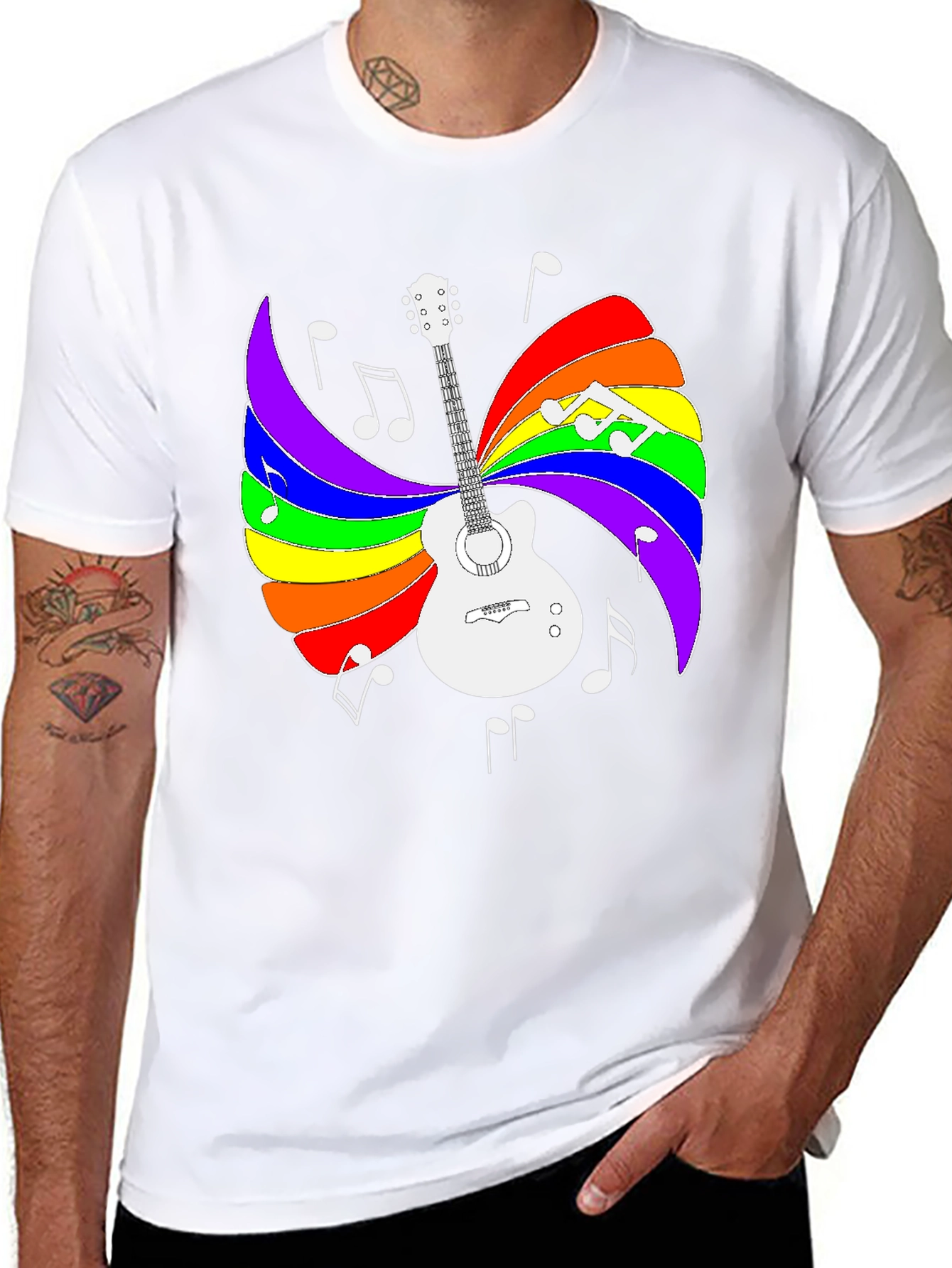 Rainbow Guitar Music T-Shirt