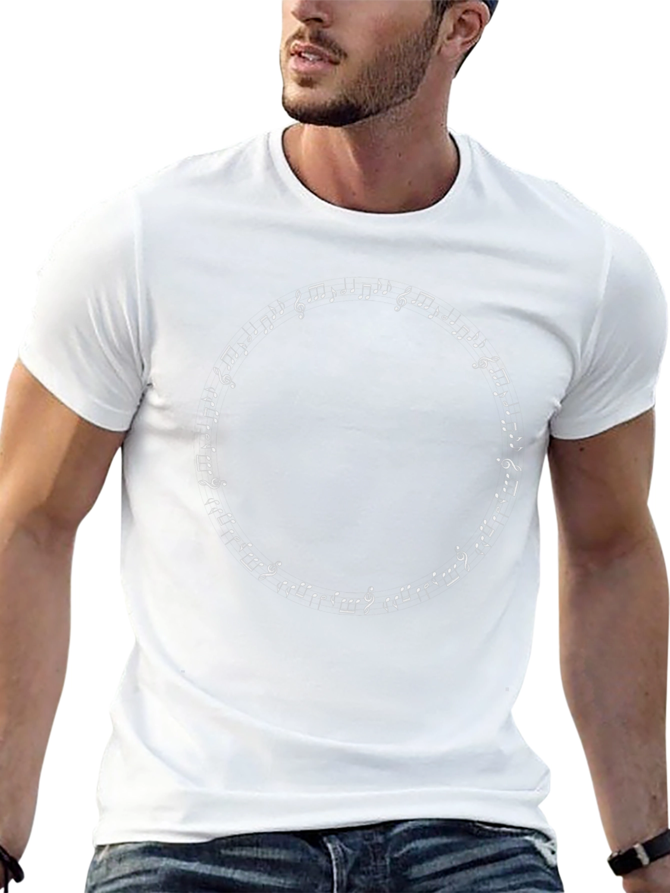 Musical Note Circle Black T-Shirt