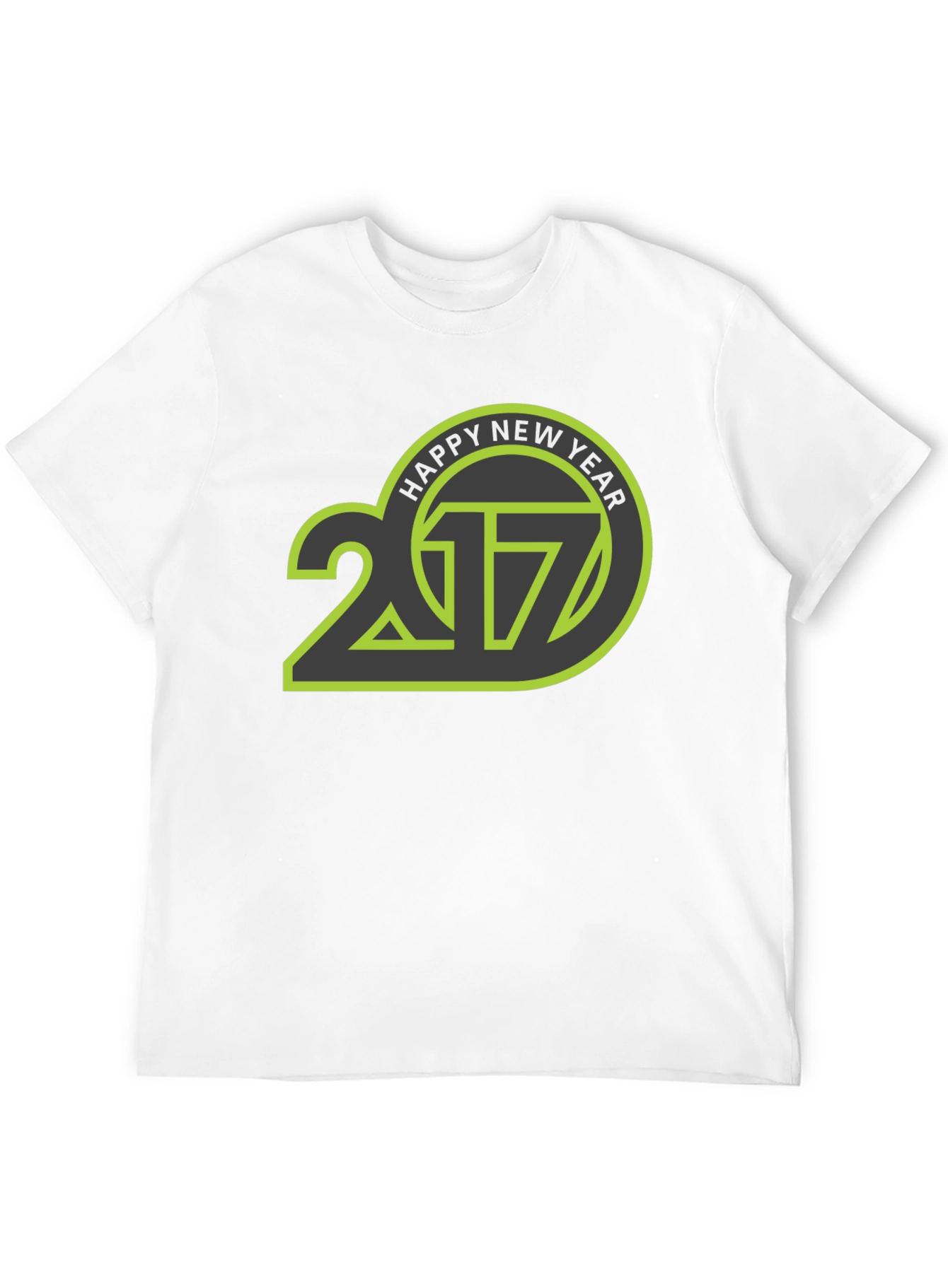 Happy New Year 2017 T-Shirt - Black Crew Neck