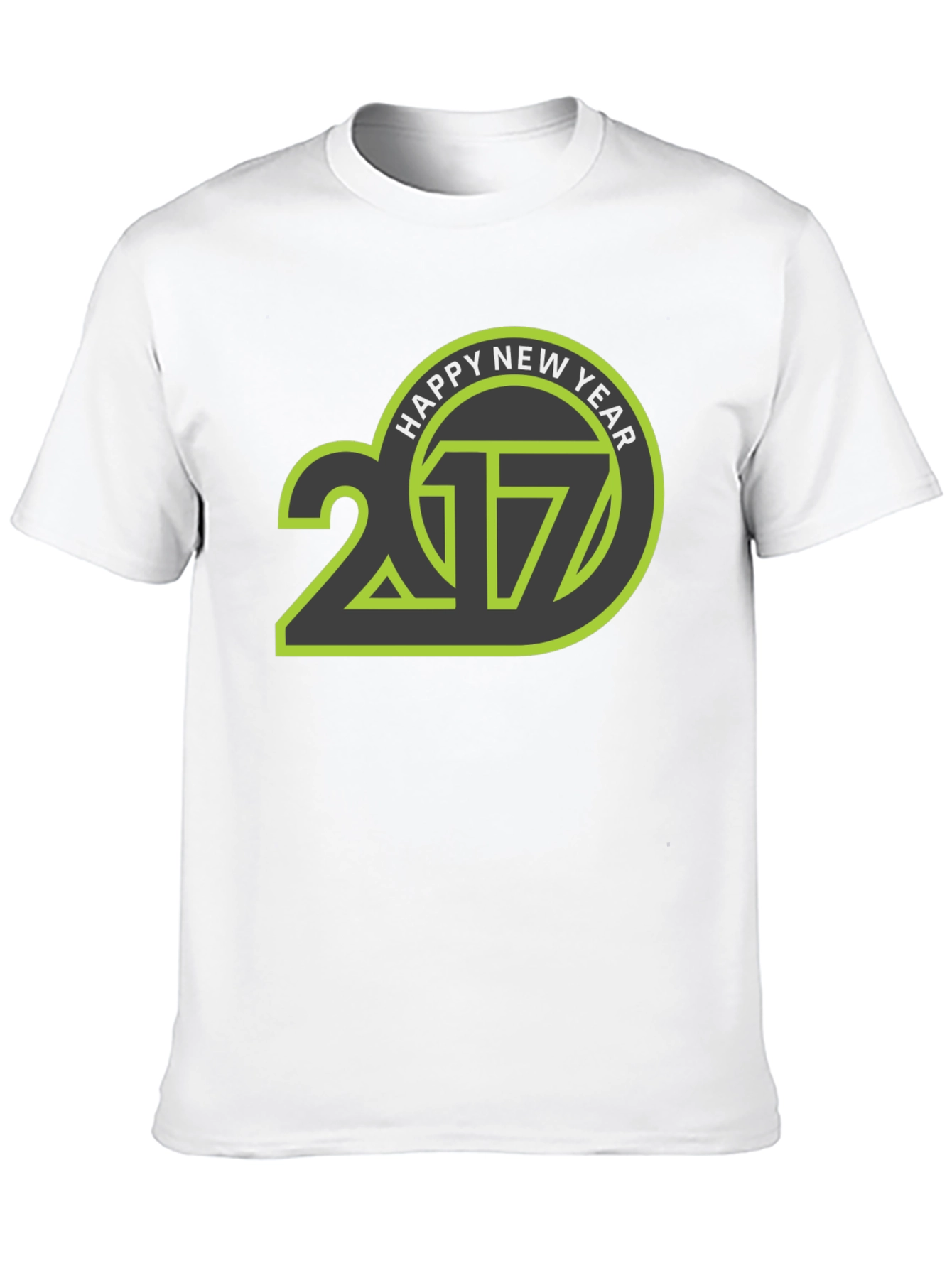 Happy New Year 2017 T-Shirt - Black Crew Neck