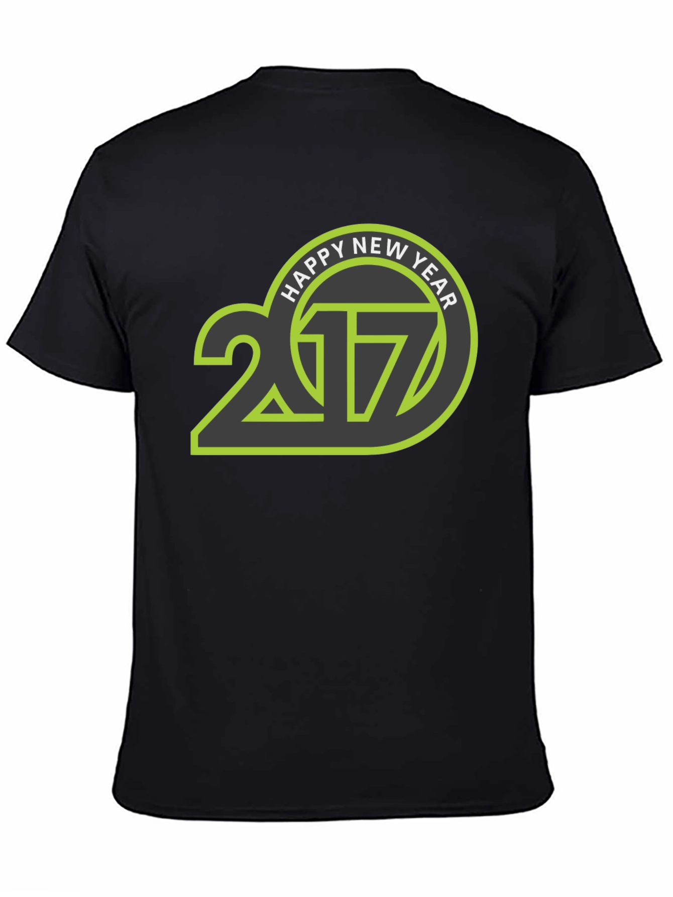 Happy New Year 2017 T-Shirt - Black Crew Neck