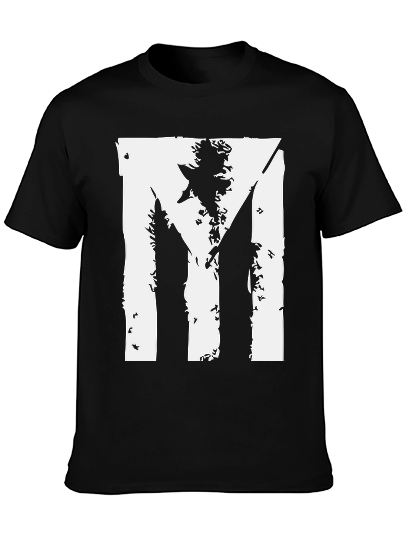 Distressed Flag Graphic Tee - Black Cotton Blend