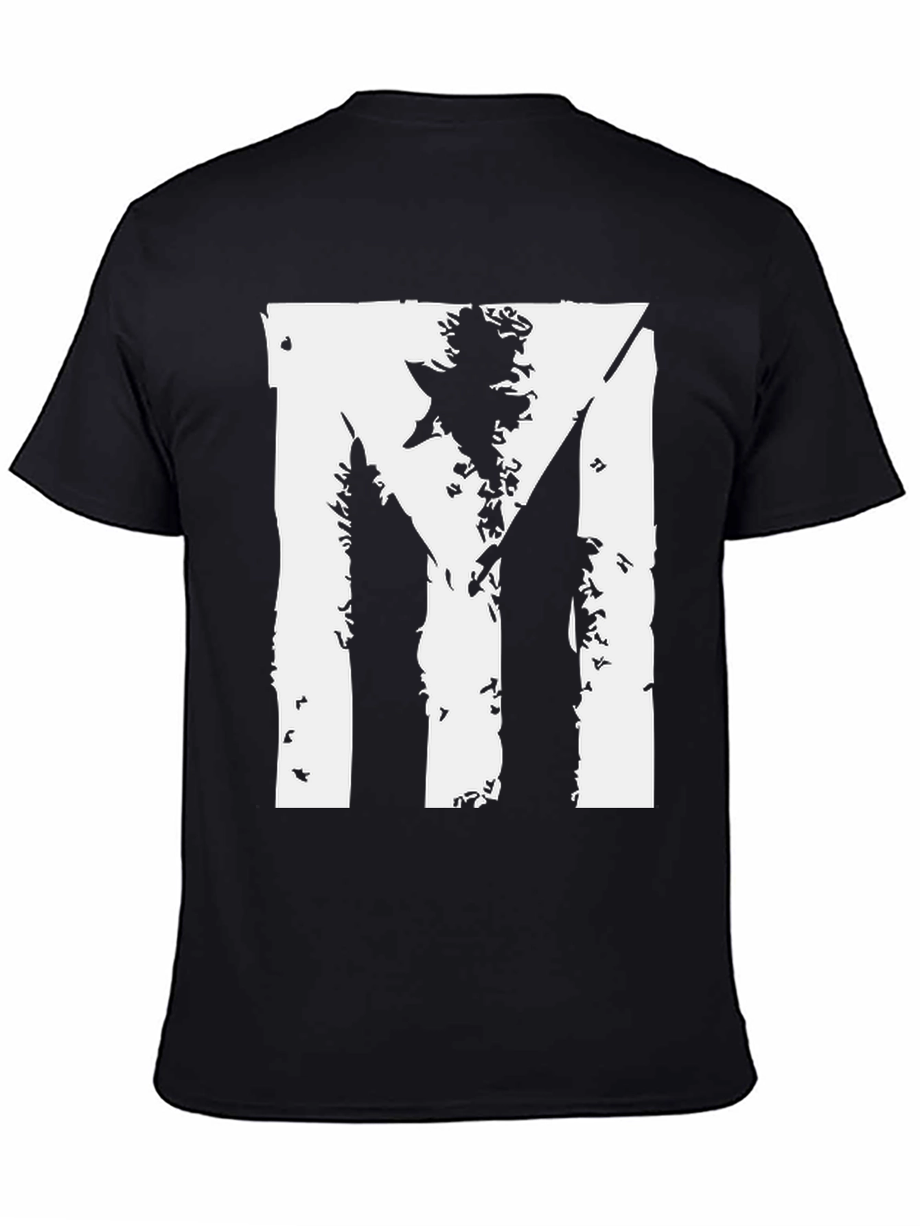 Distressed Flag Graphic Tee - Black Cotton Blend